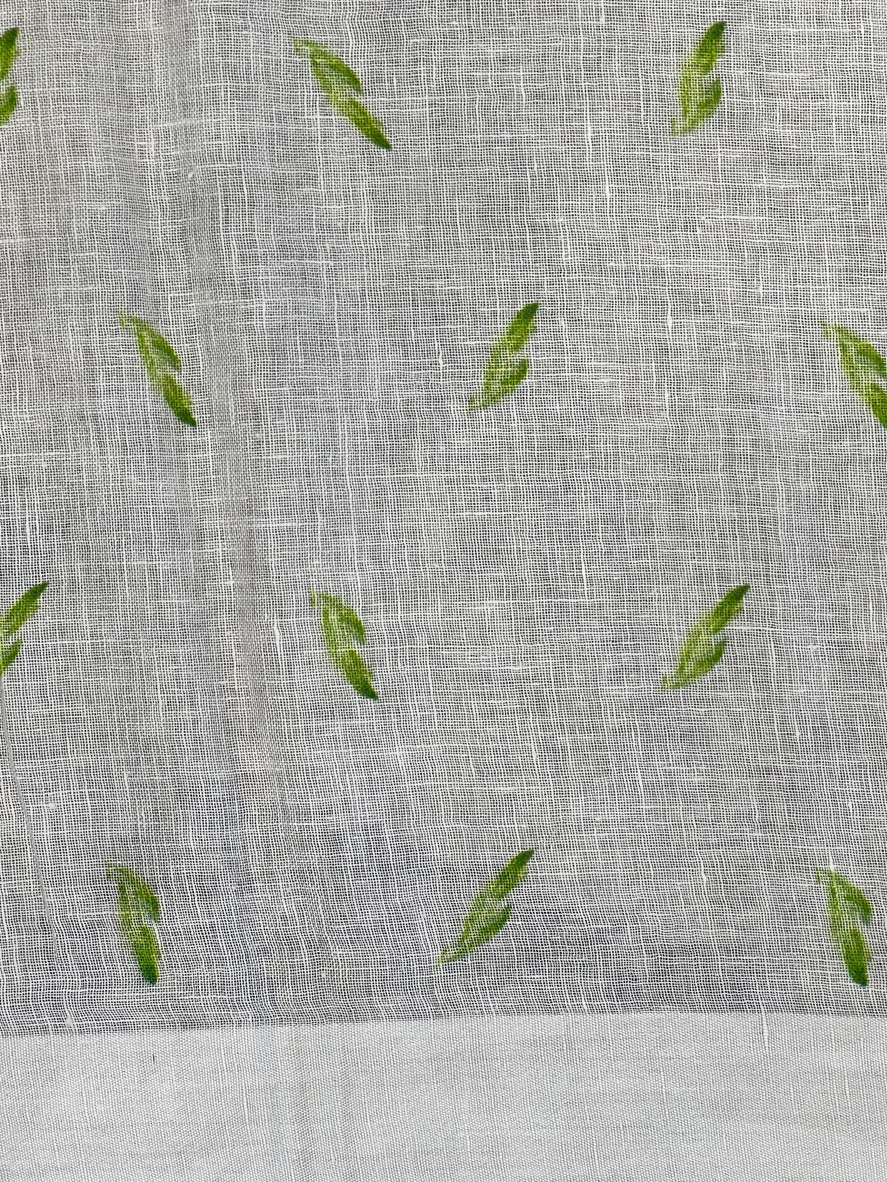 Leaf Digital Printed Pure Linen Saree | MR445