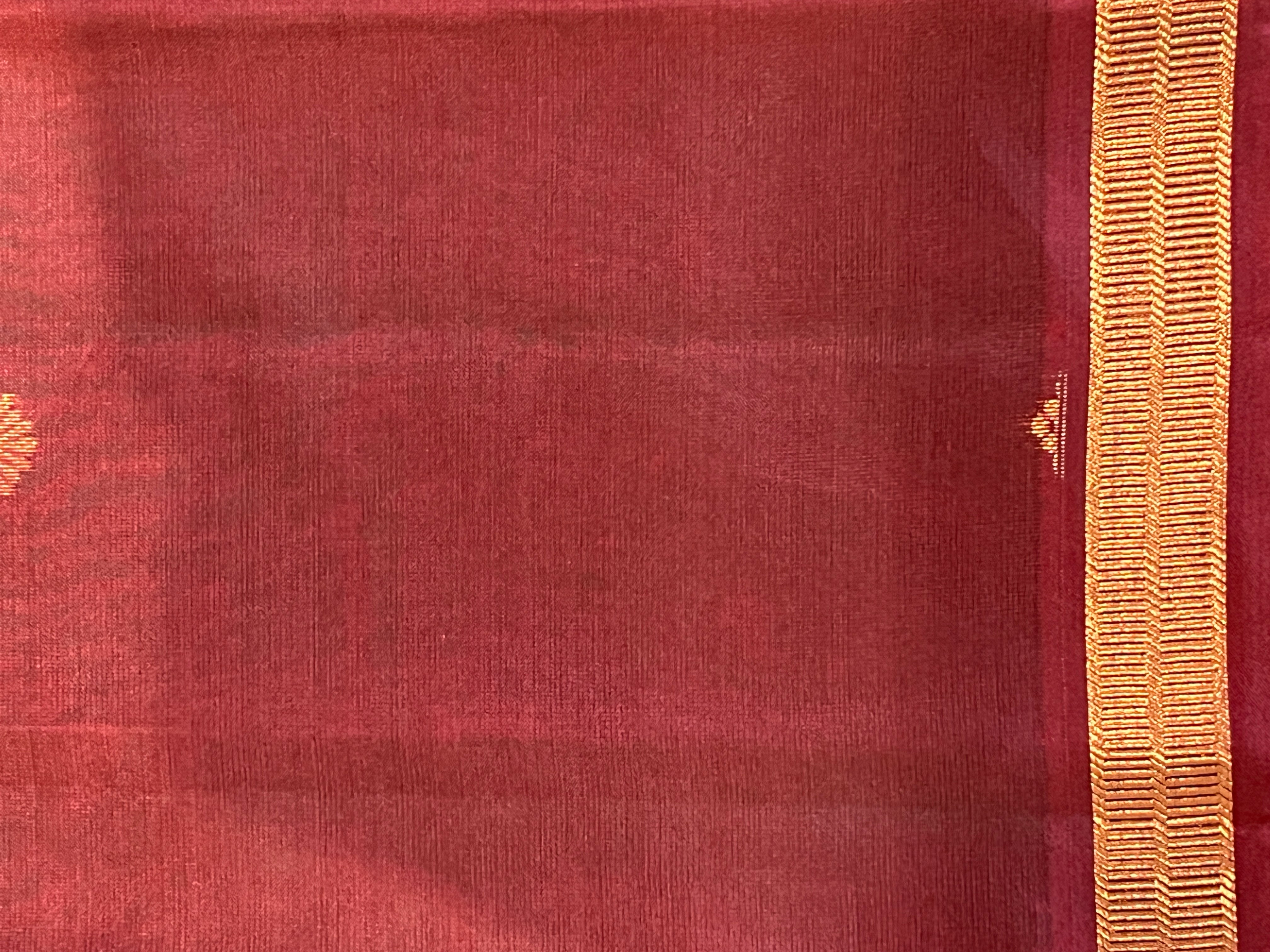 Golden Zari Buta Woven Soft Silk Saree | RMR131