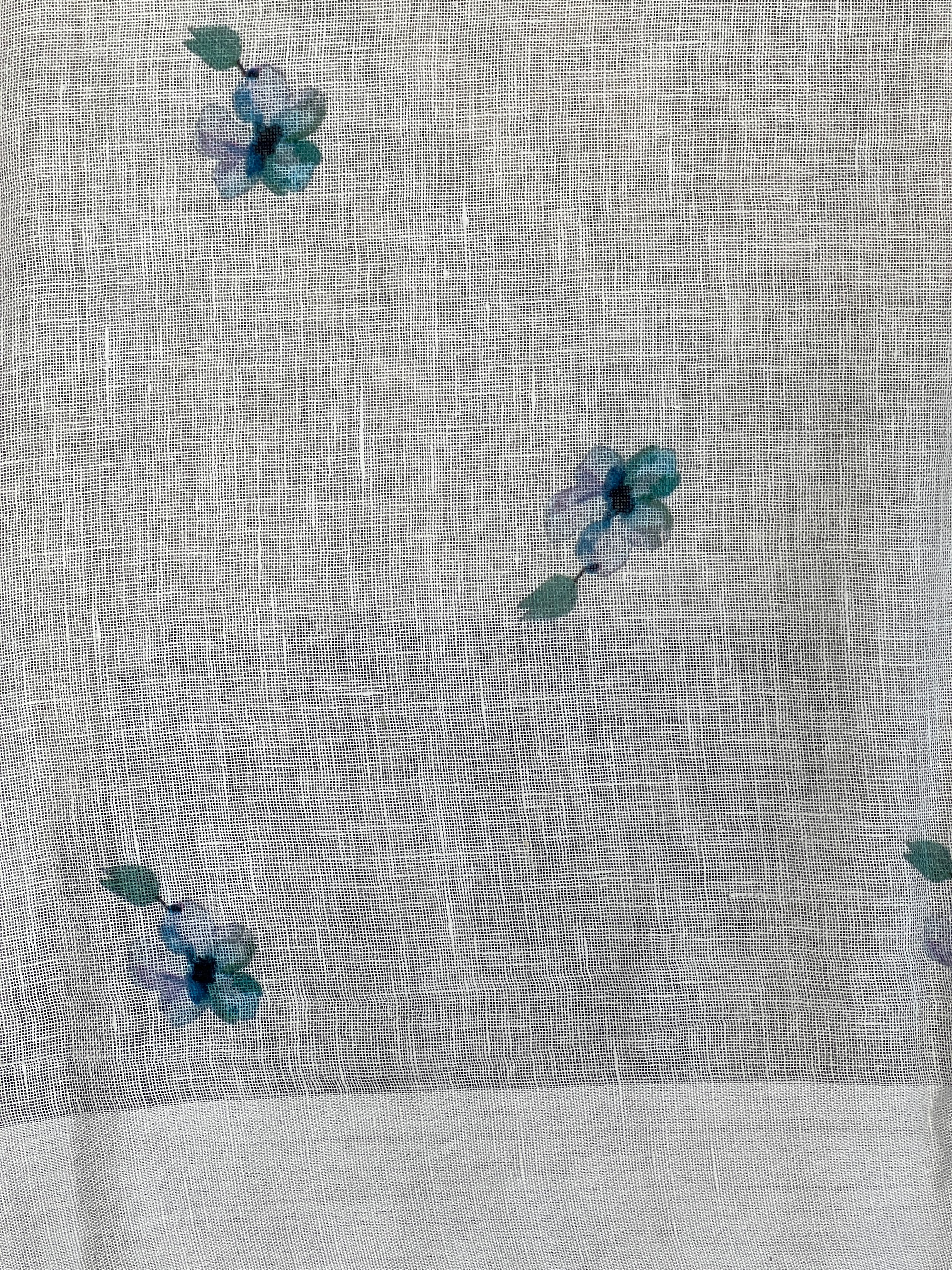 Floral Digital Printed Pure Linen Saree | MR429