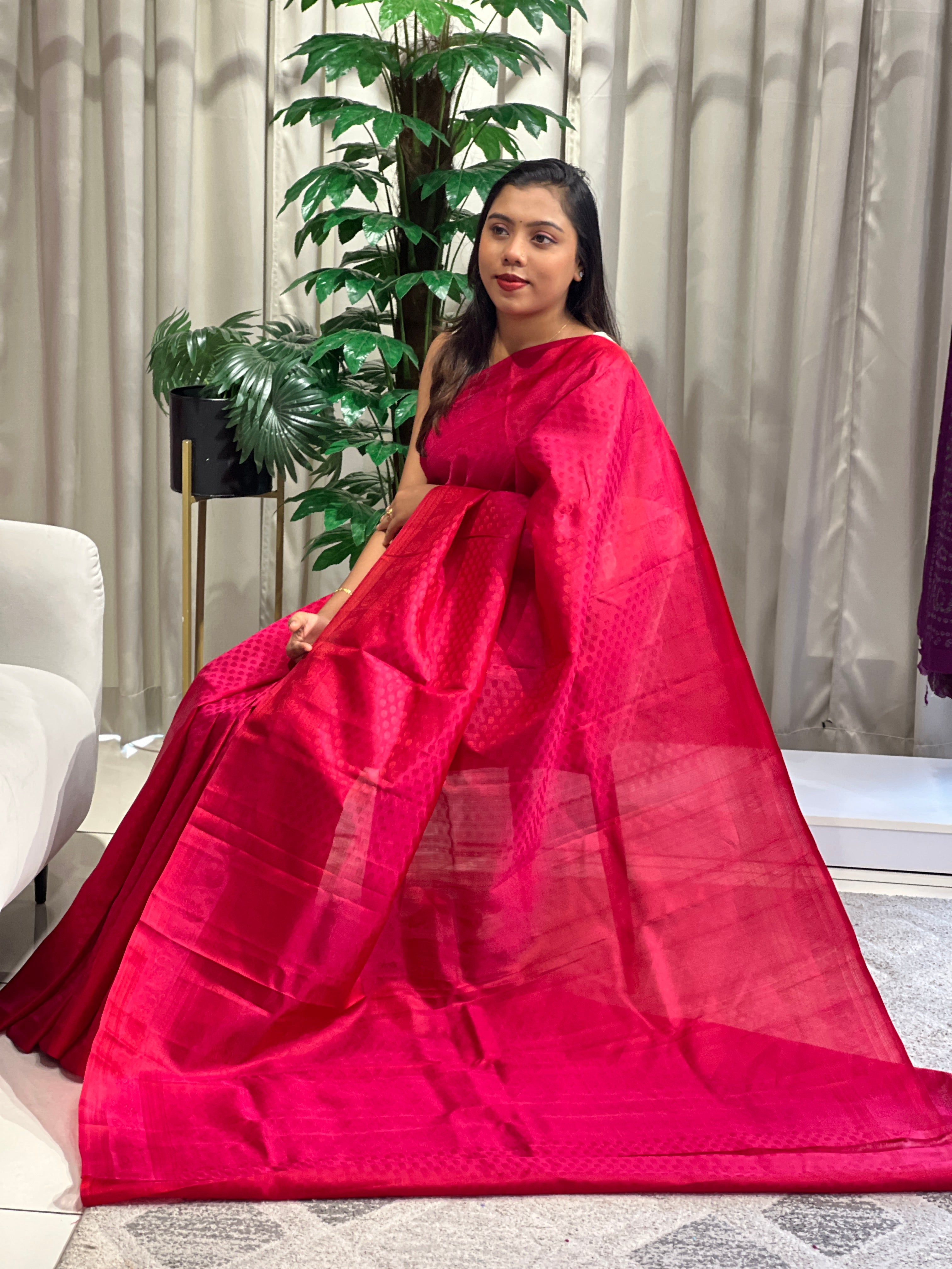 Embossed Woven Pattern Soft Silk Saree | RMR123