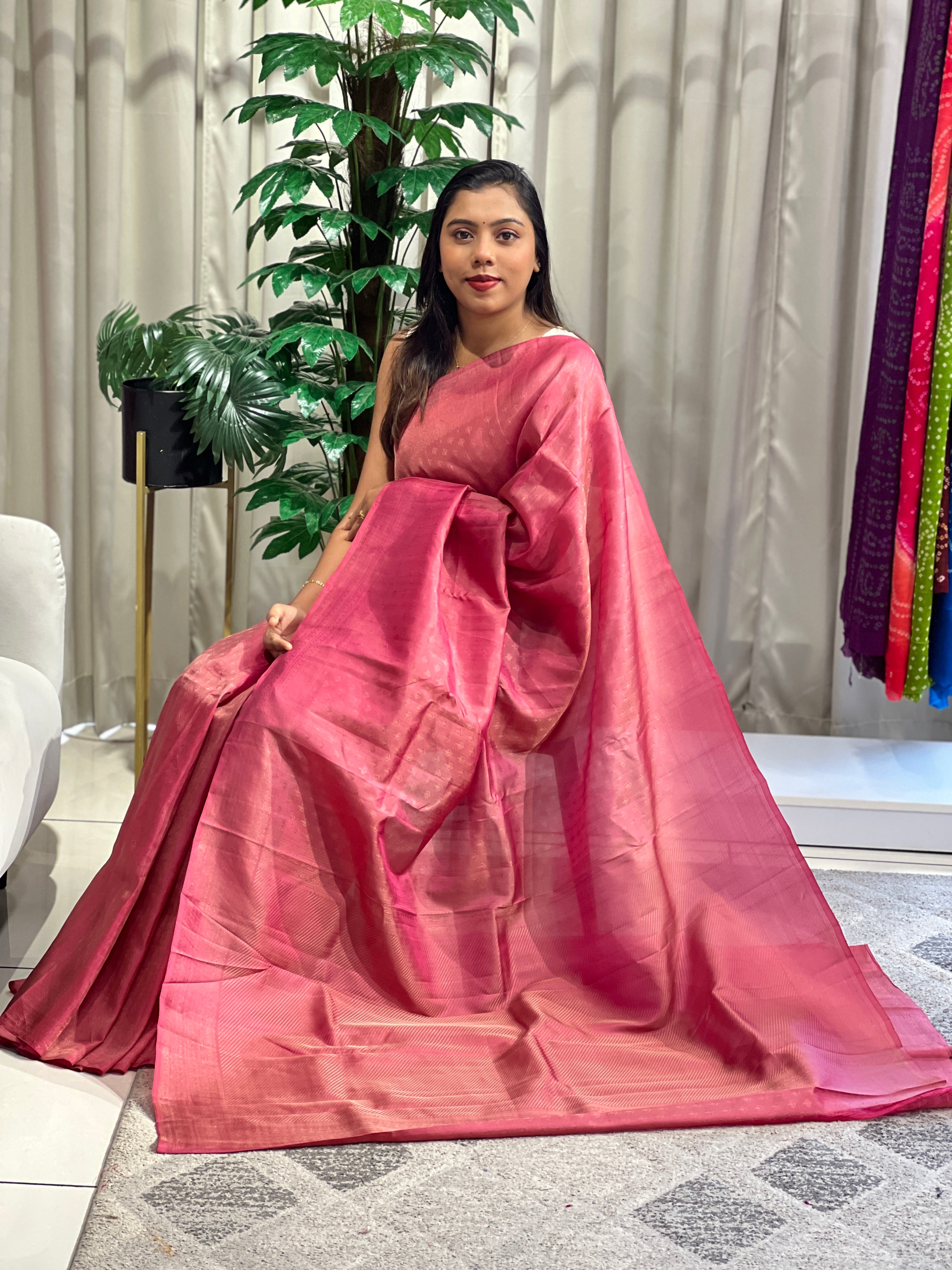 Embossed Woven Pattern Soft Silk Saree | RMR120
