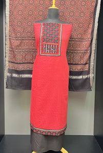 Ajrak Print & Kantha Detailed Cotton Salwar Set | SW2022