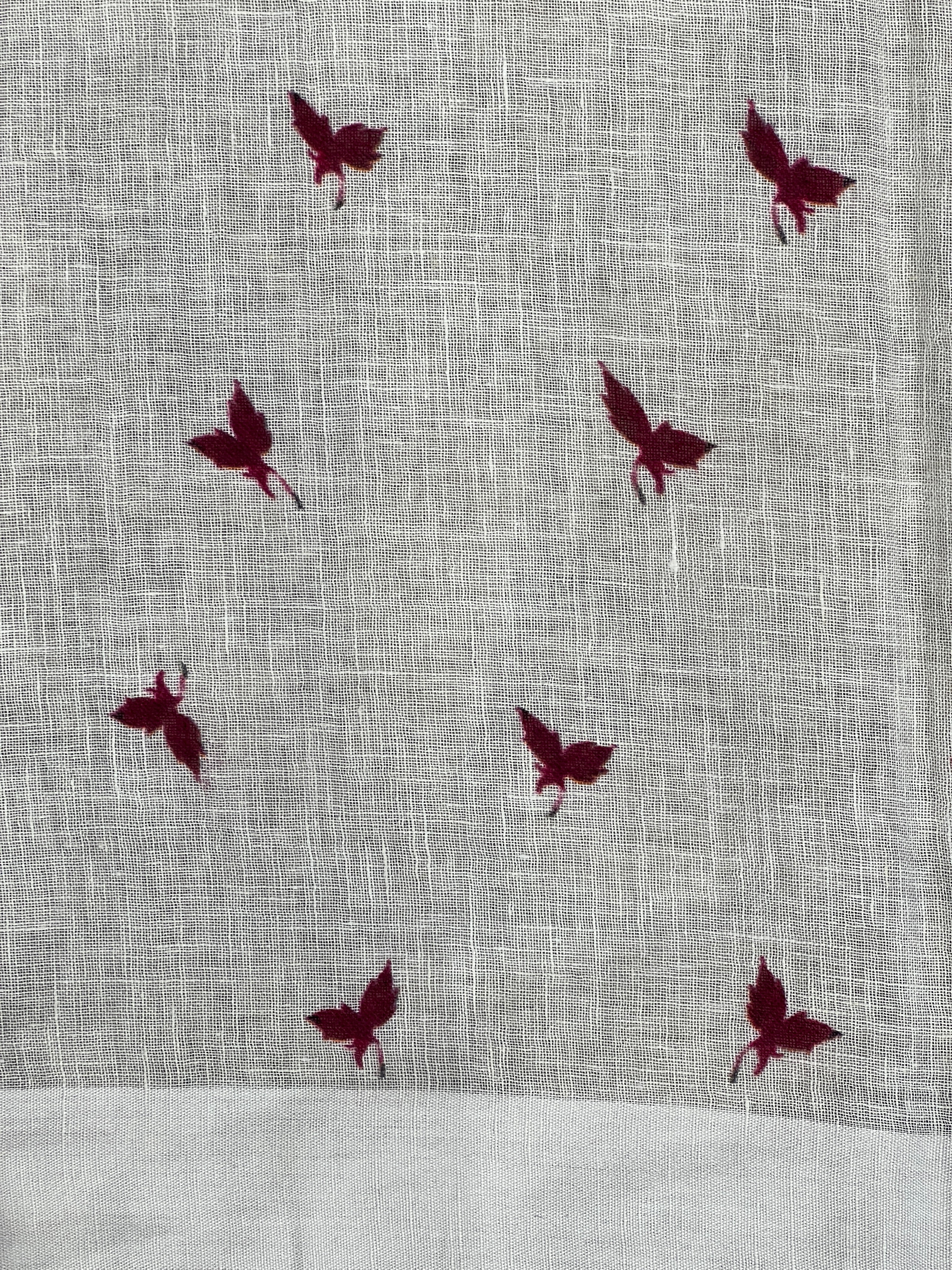 Floral Digital Printed Pure Linen Saree | MR438