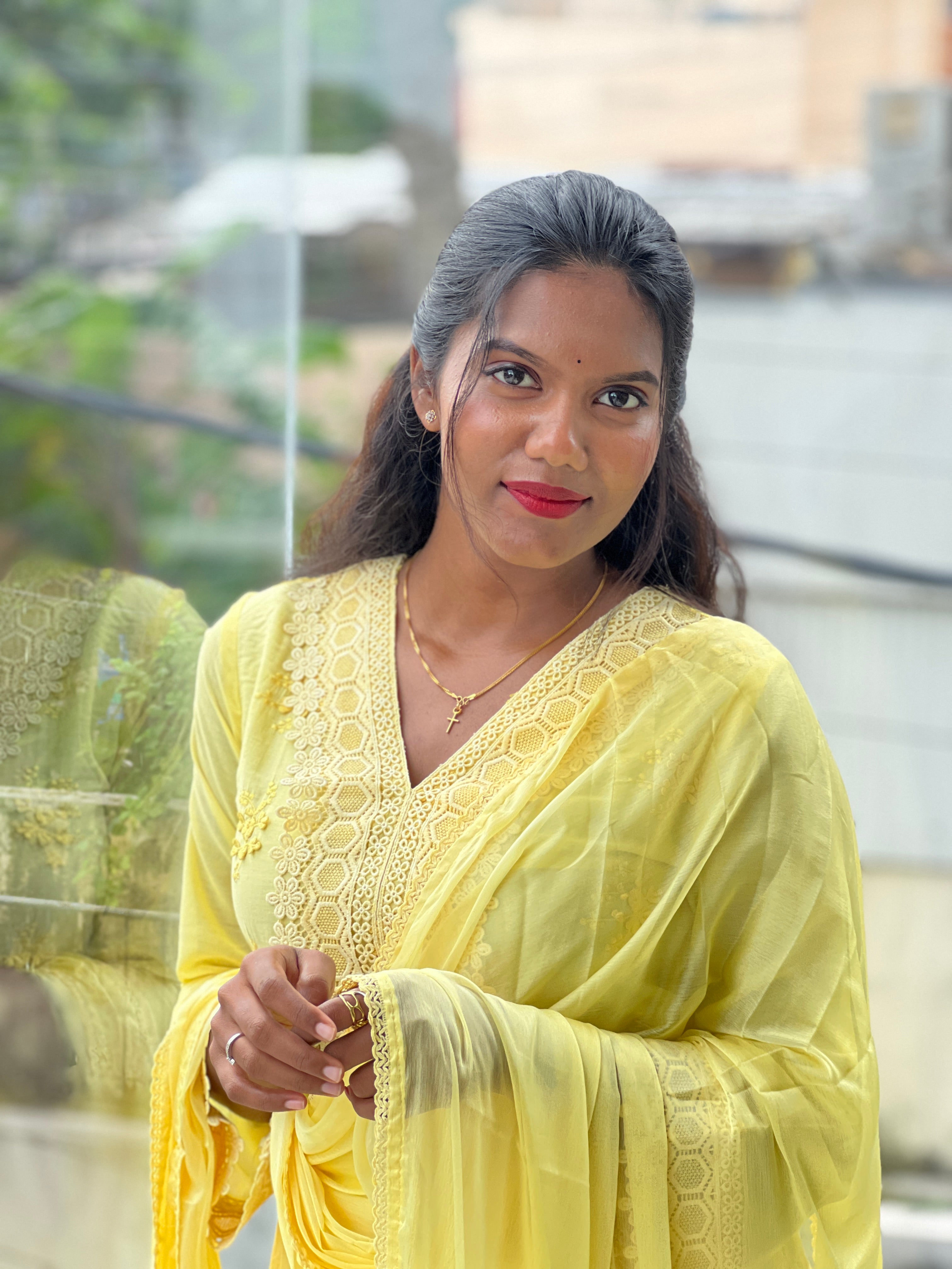 Floral Machine Embroidery Chanderi Kurta Set | FW406