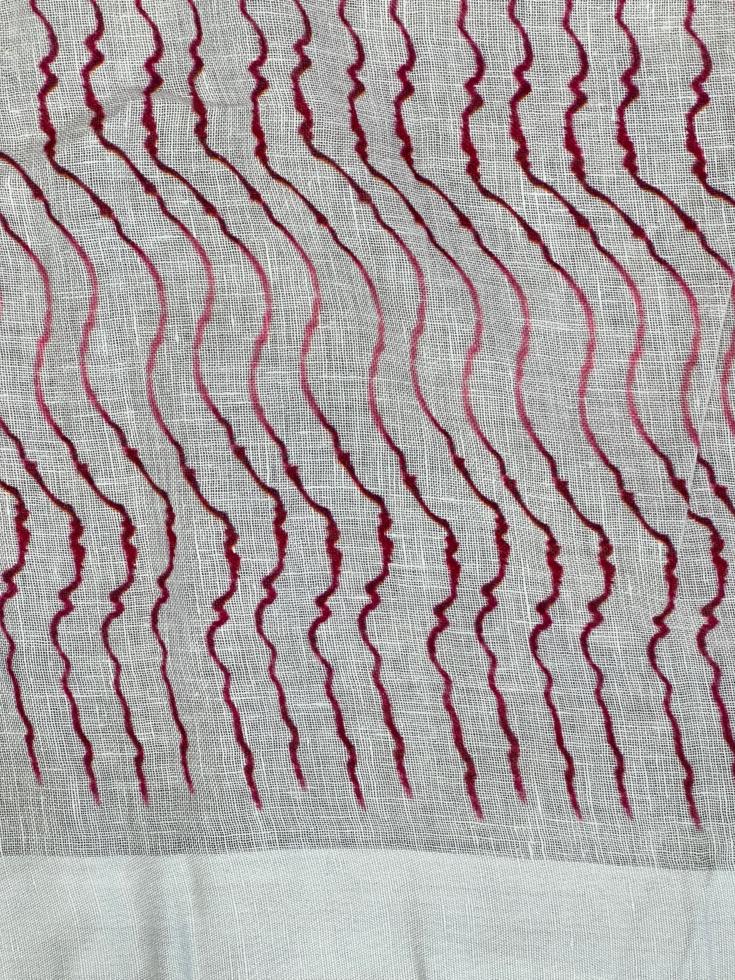 Abstract Digital Printed Pure Linen Saree | MR443