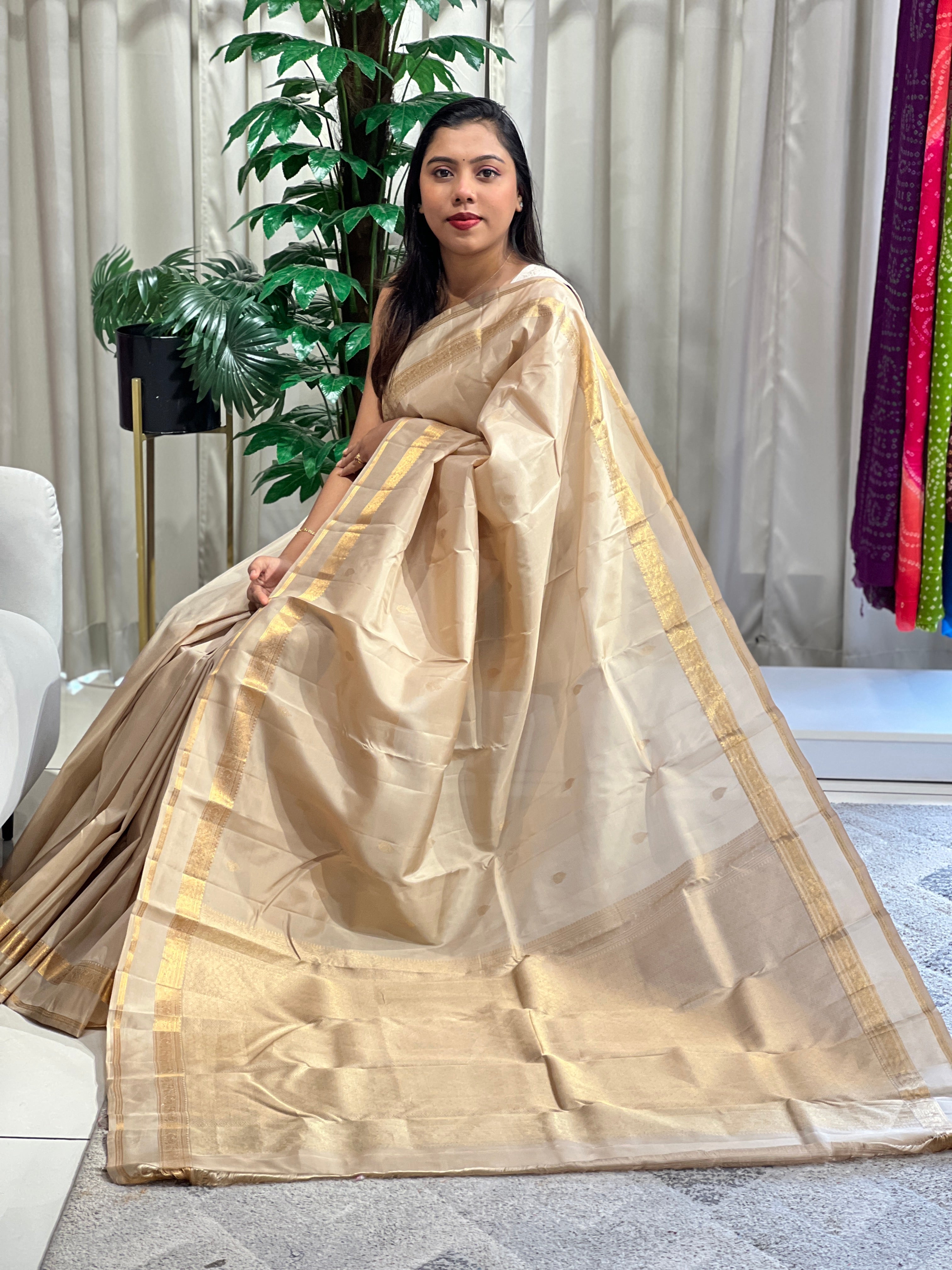 Gold Zari Buta Soft Silk Saree | KSO127