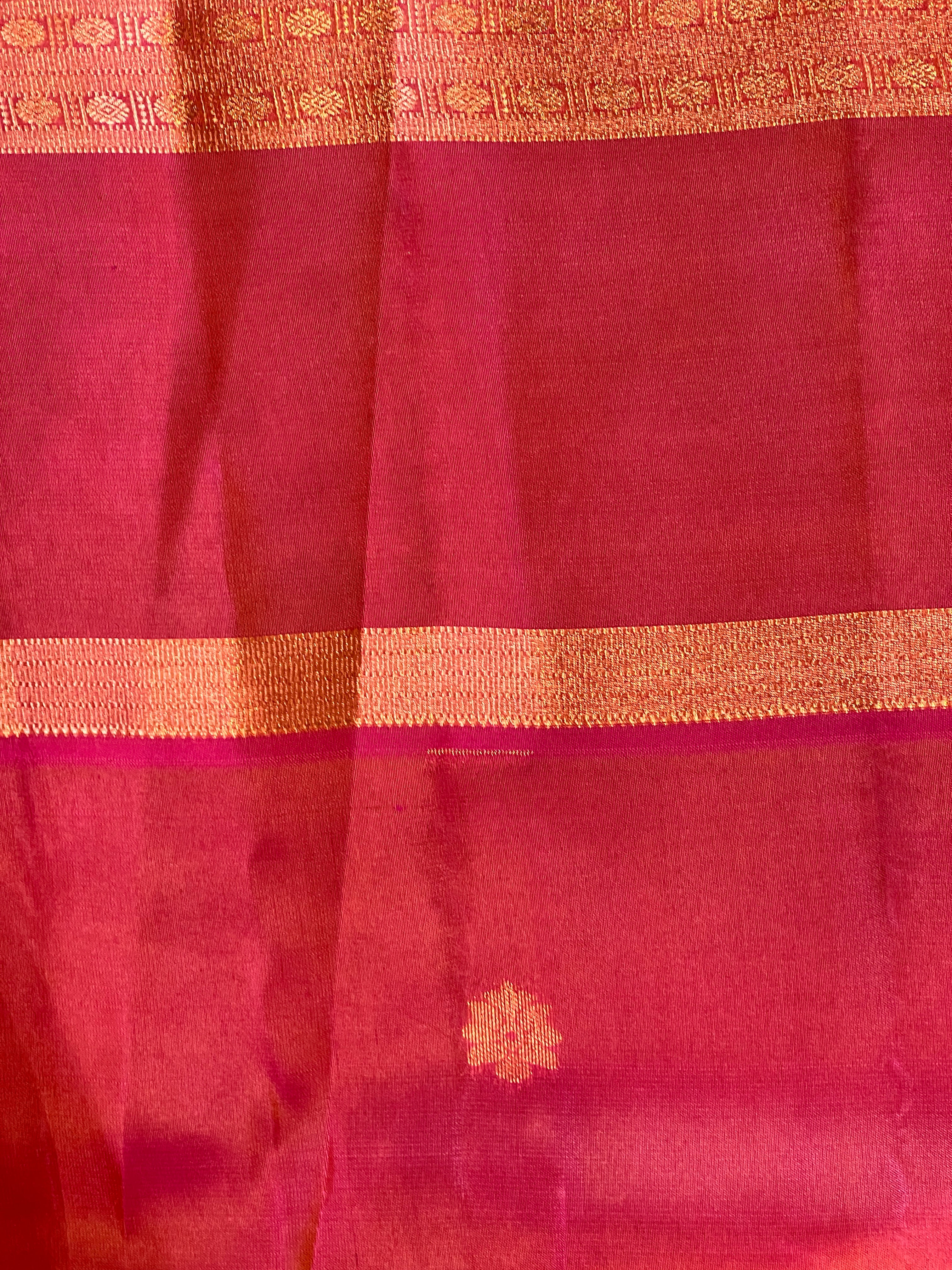 Plain Body with Geometrical Pattern Pallu & Border Soft Silk Saree  | RMR139