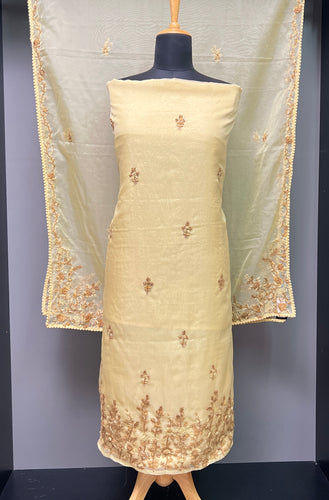 Floral Hand Embroidery Organza Salwar Set | ZAH105