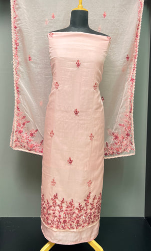 Floral Hand Embroidery Organza Salwar Set | ZAH101