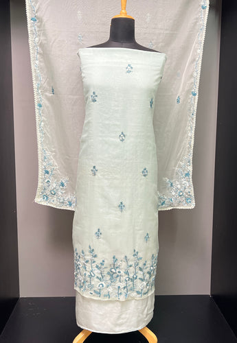 Floral Hand Embroidery Organza Salwar Set | ZAH104