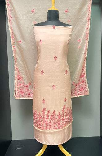 Floral Hand Embroidery Organza Salwar Set | ZAH103