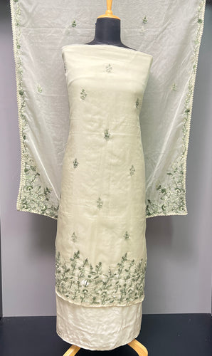 Floral Hand Embroidery Organza Salwar Set | ZAH102
