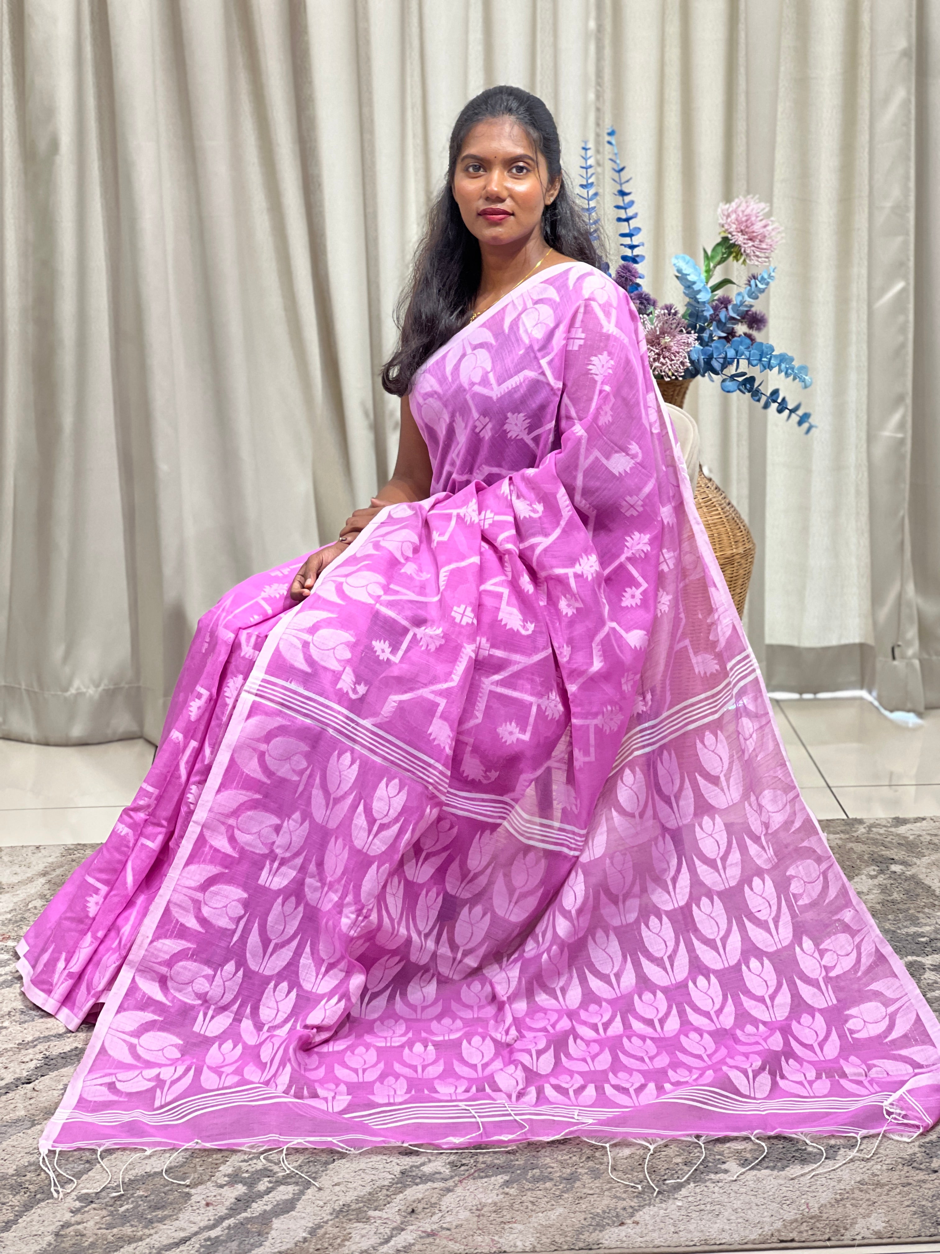Jamdani weaving Pattern Staple Cotton Saree | RP861
