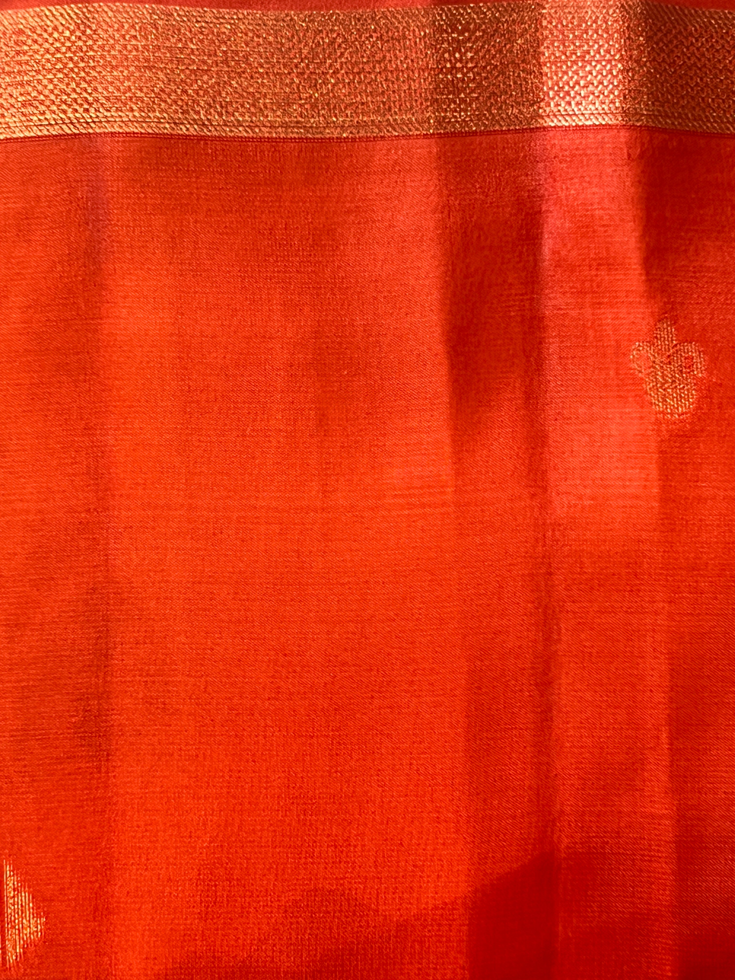 Golden Zari Buta Woven Soft Silk Saree |  RMR127