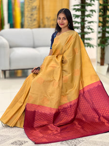 Copper Zari Weaved Soft Silk Saree | PRS185