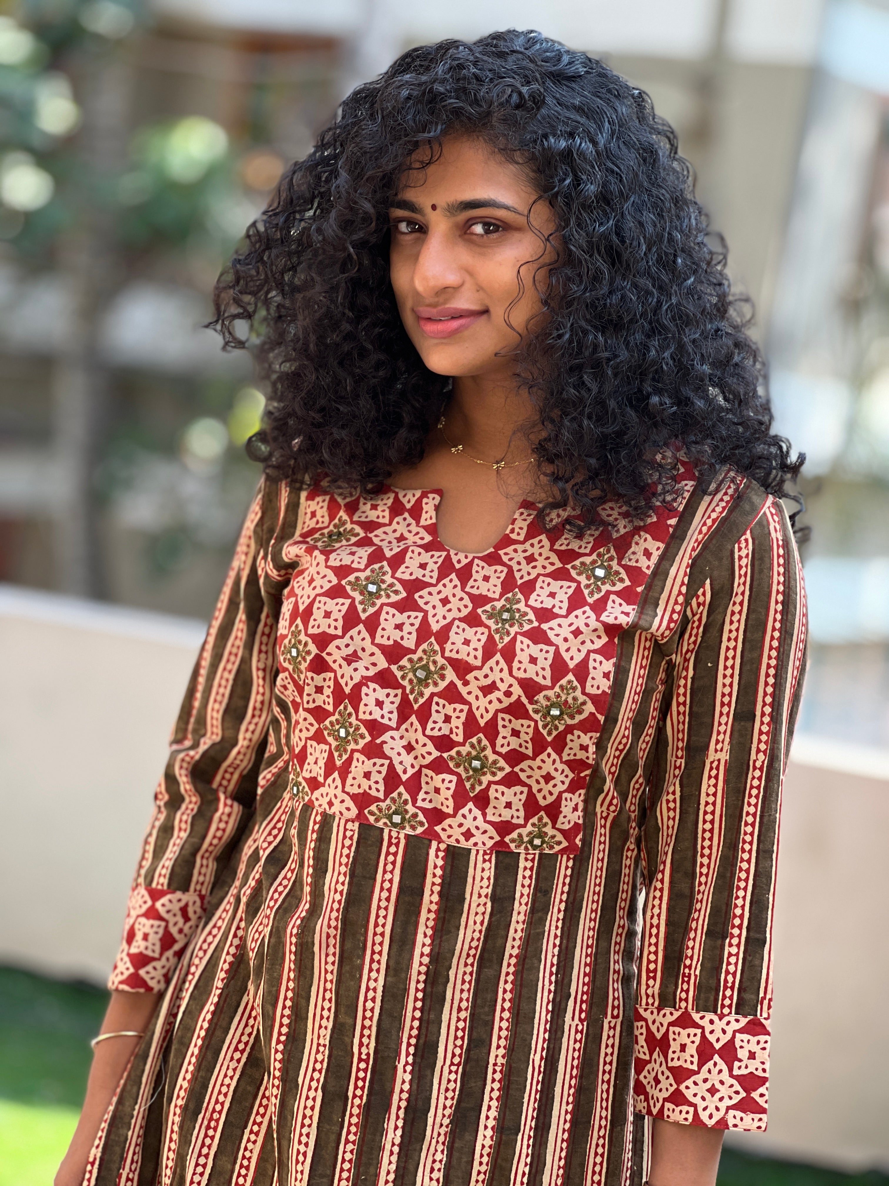 Printed Patchworked Cotton Kurta Material | DN542