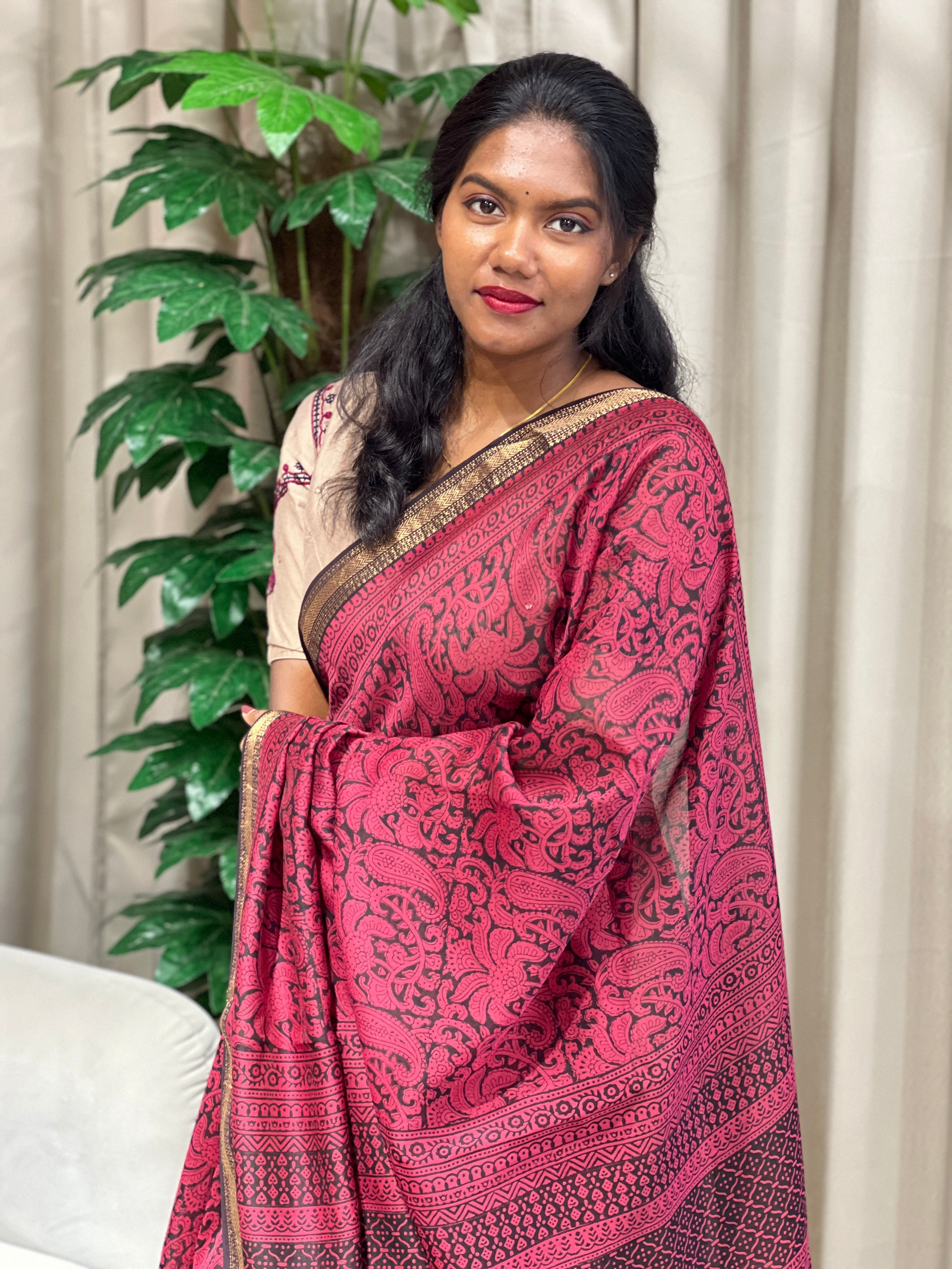 Mangalgiri Border Detailed Chanderi Saree | SVF208