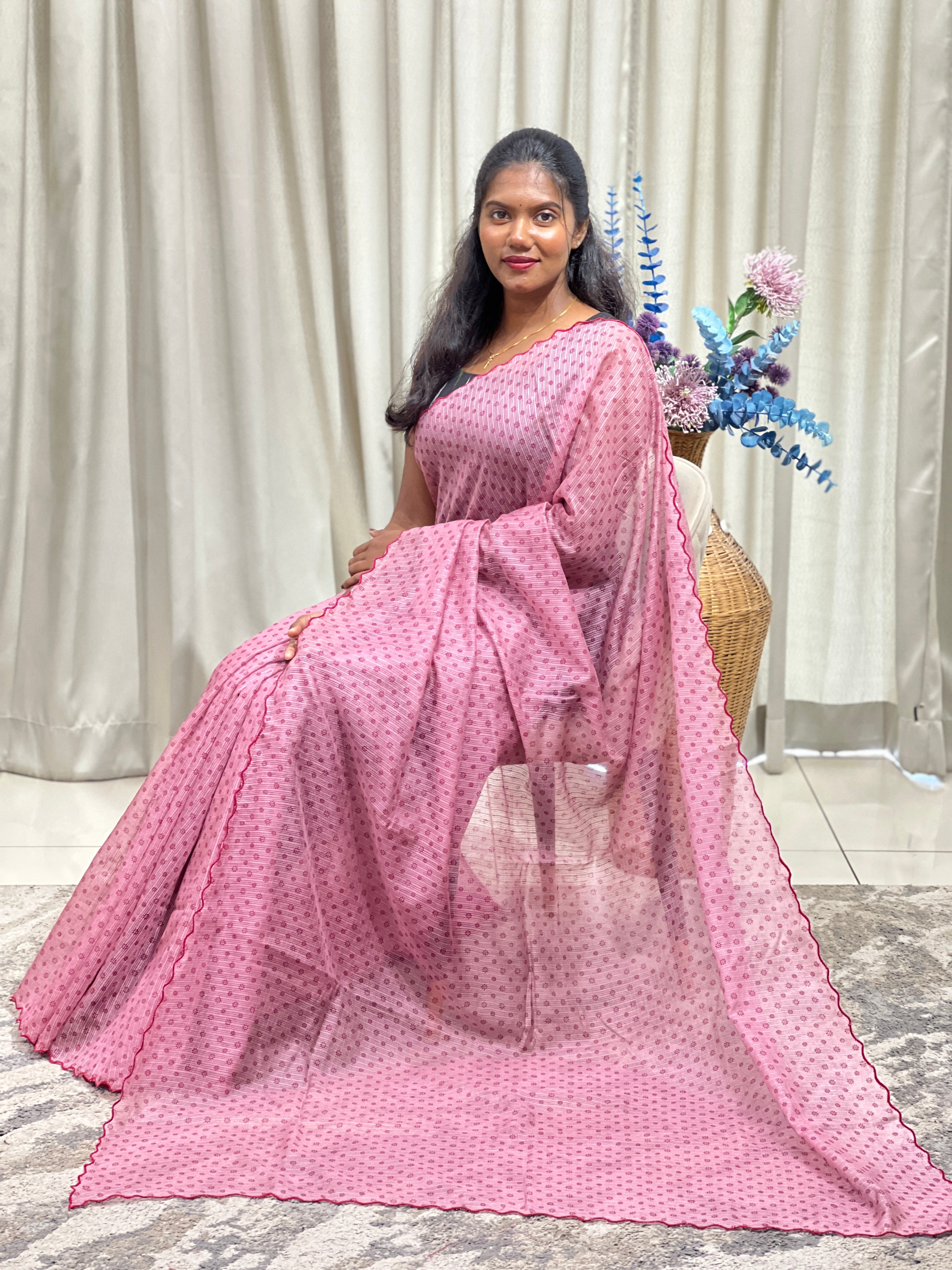 Floral Printed Pattern Silky Kota Saree | SS1494