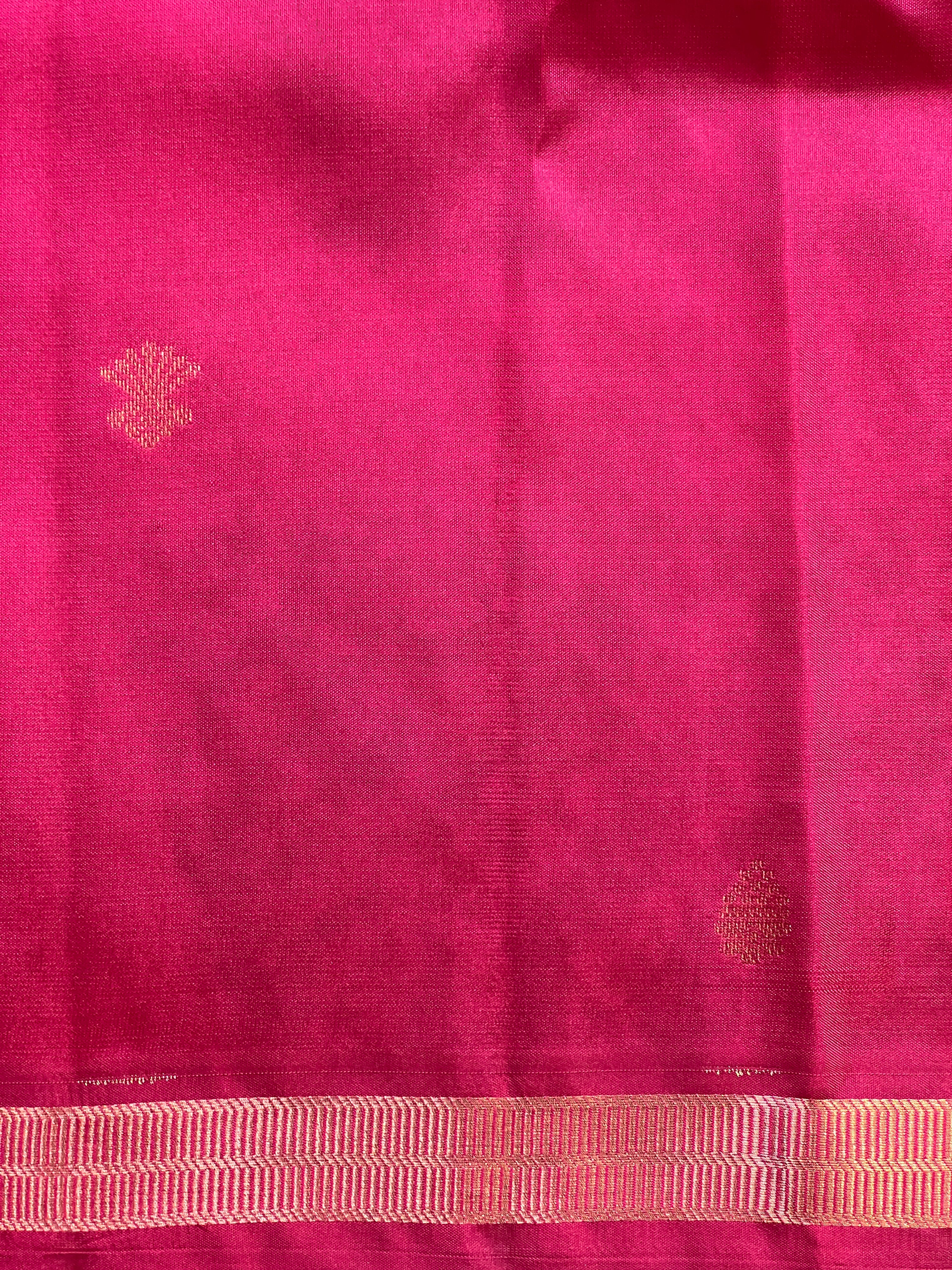 Golden Zari Buta Woven Soft Silk Saree | RMR130