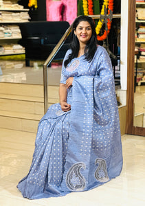Digital Print With Paisley Twine Cut Work Detailed Semi Tussar Saree | TC428
