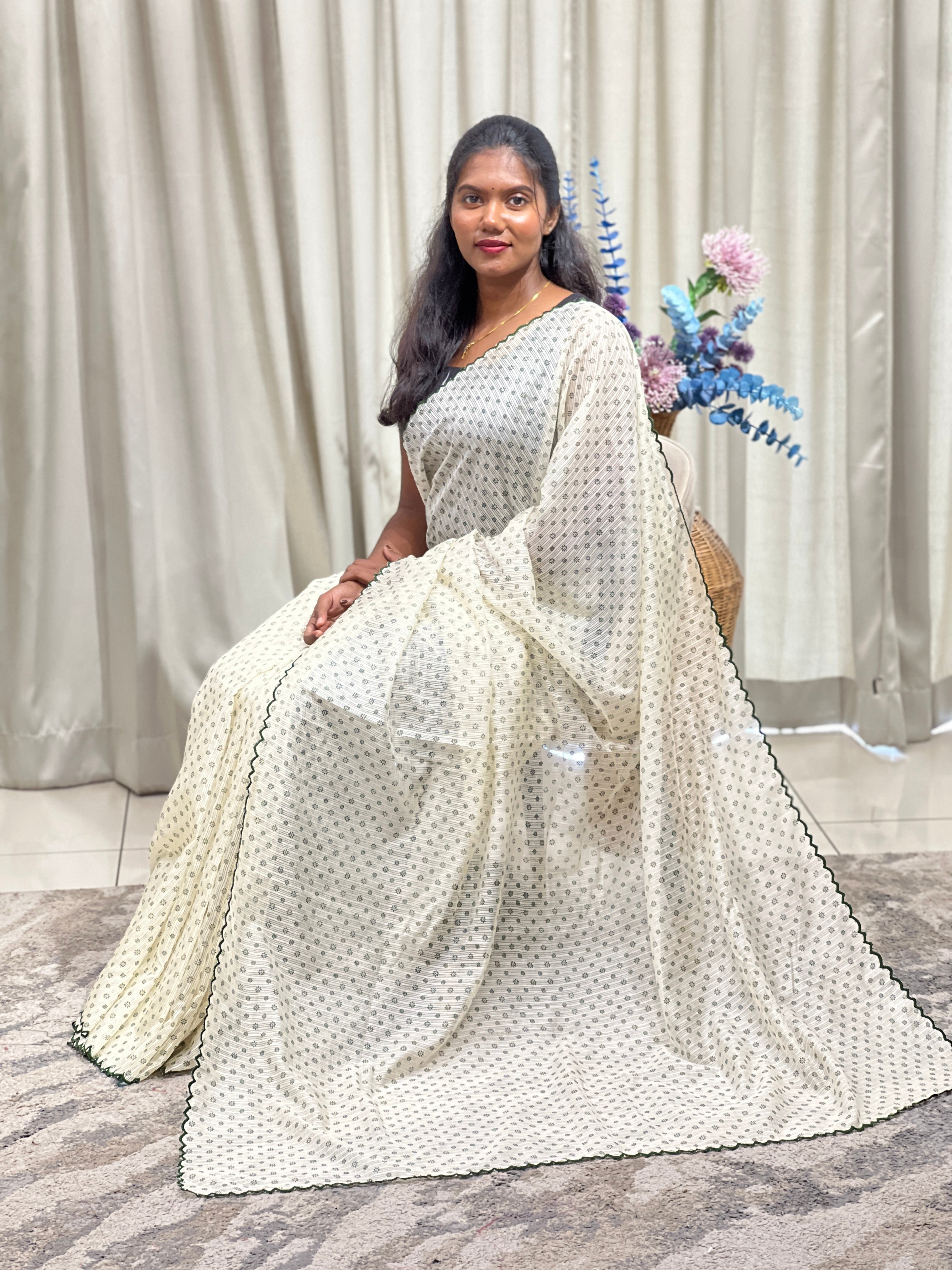 Floral Printed Pattern Silky Kota Saree | SS1490