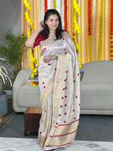 Polka Dot Weaved Semi Silk Saree | HT195