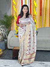 Polka Dot Weaved Semi Silk Saree | HT195