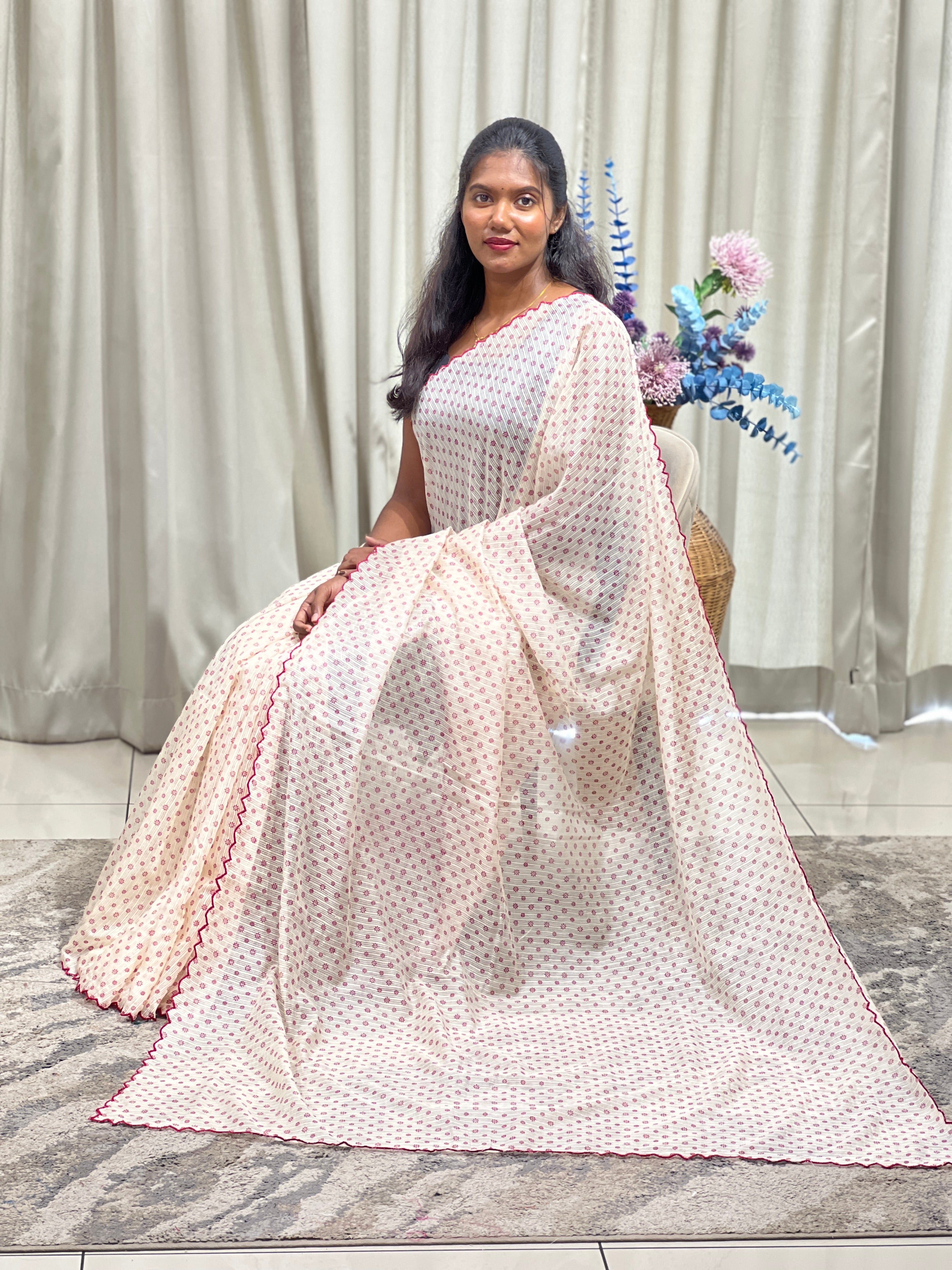 Floral Printed Pattern Silky Kota Saree | SS1492