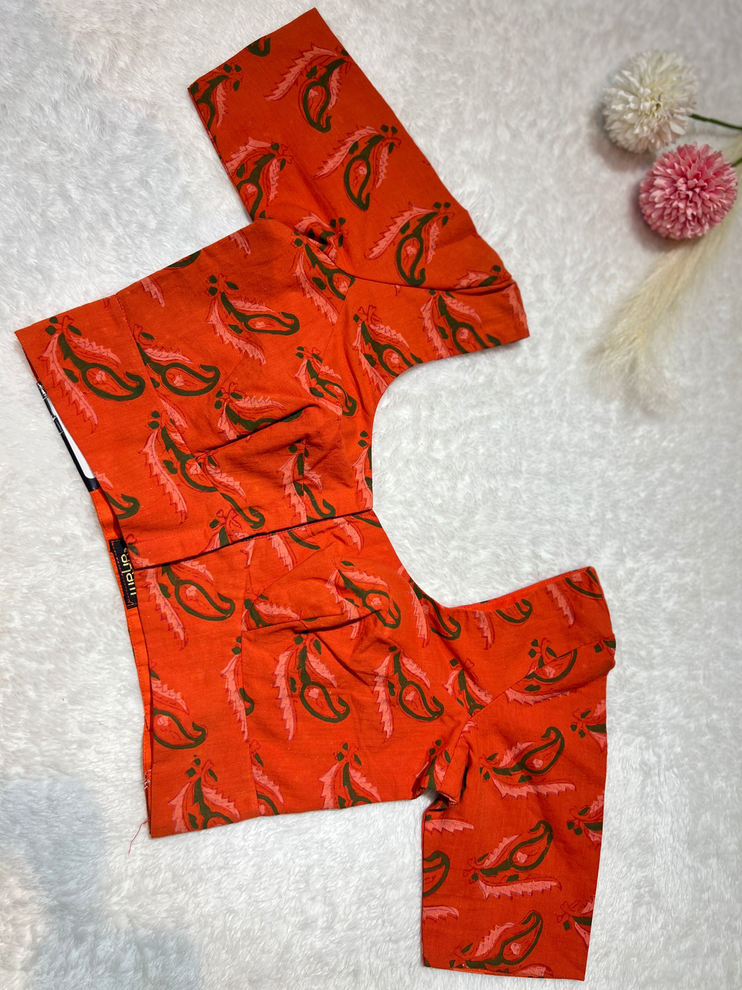 Block Printed Cotton Stitched Blouse | DNB140