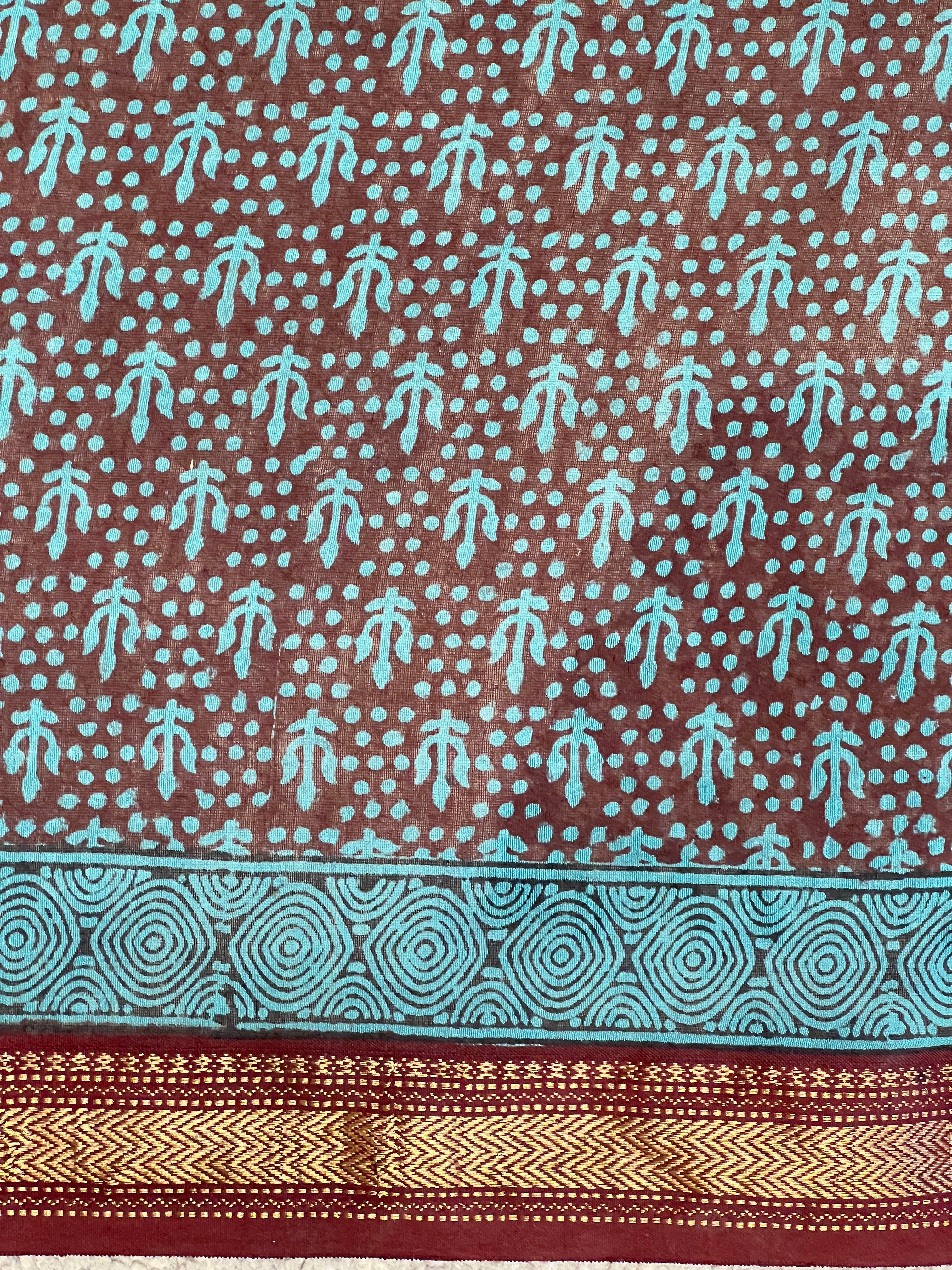 Hand Block Printed Chanderi Silk Saree | SVF195