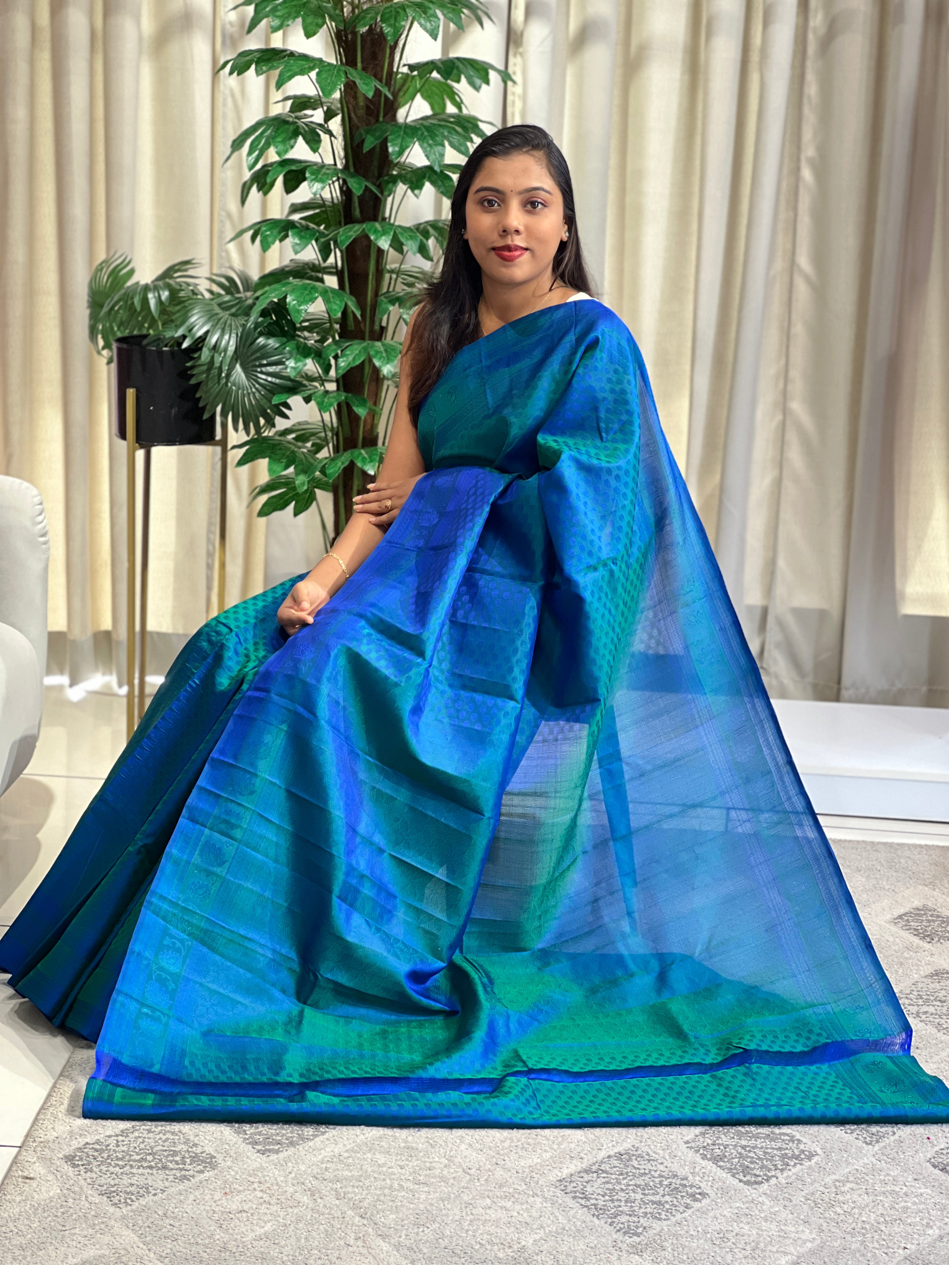 Embossed Woven Pattern Soft Silk Saree | RMR121