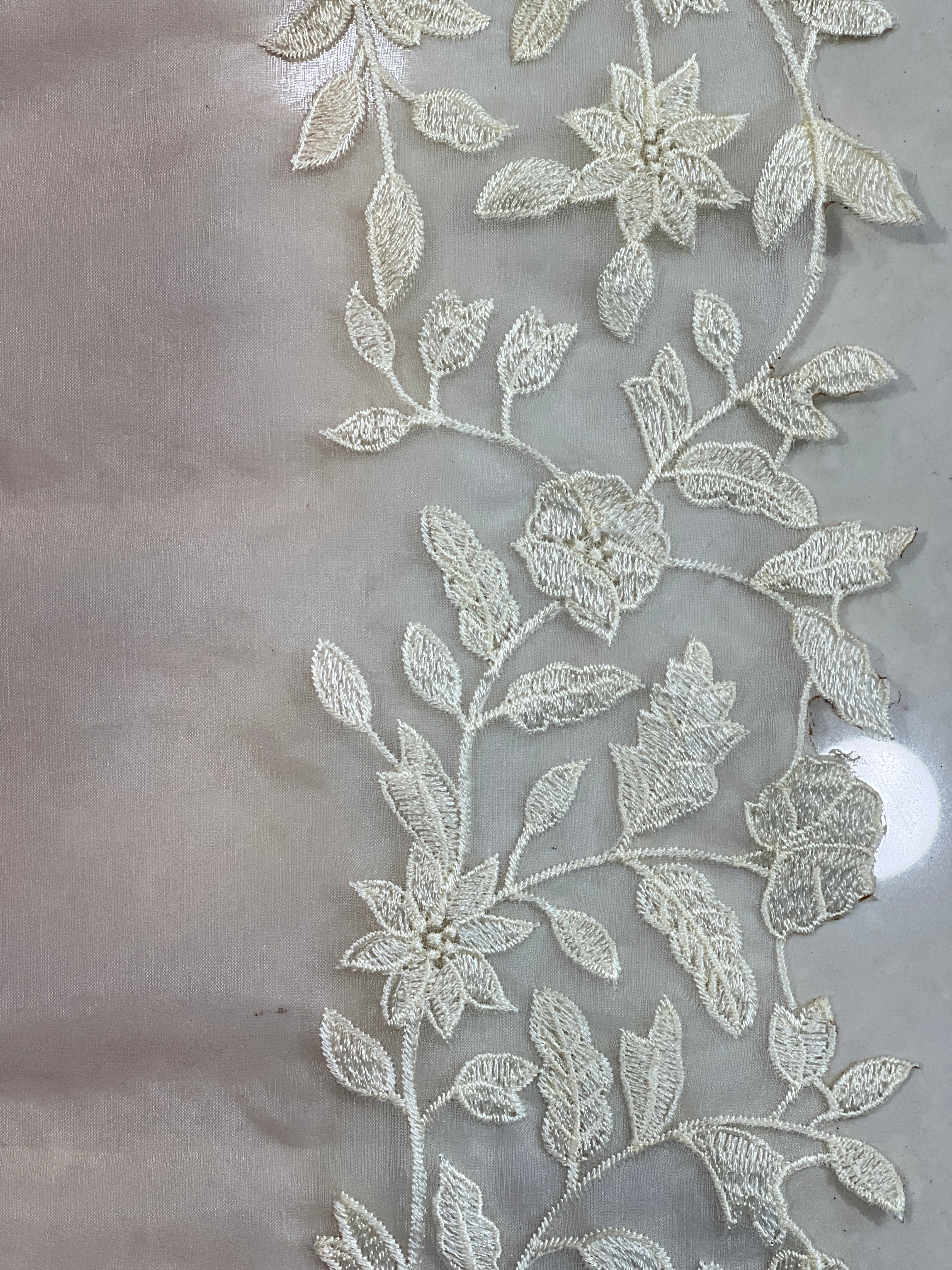 Floral Embroidered Organza Saree | SBP1034