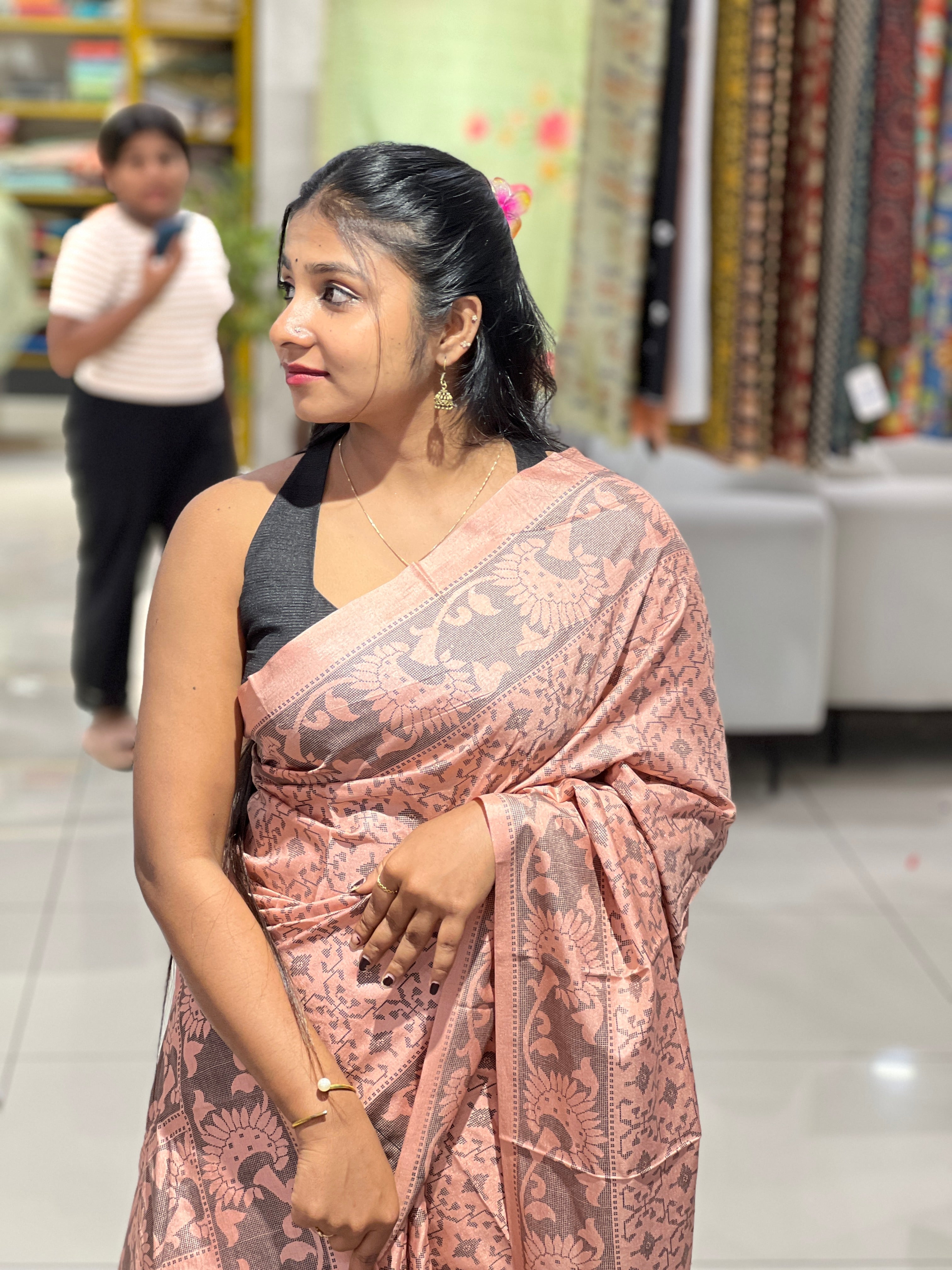 Geometrical Printed Semi Silk Saree | RMP122