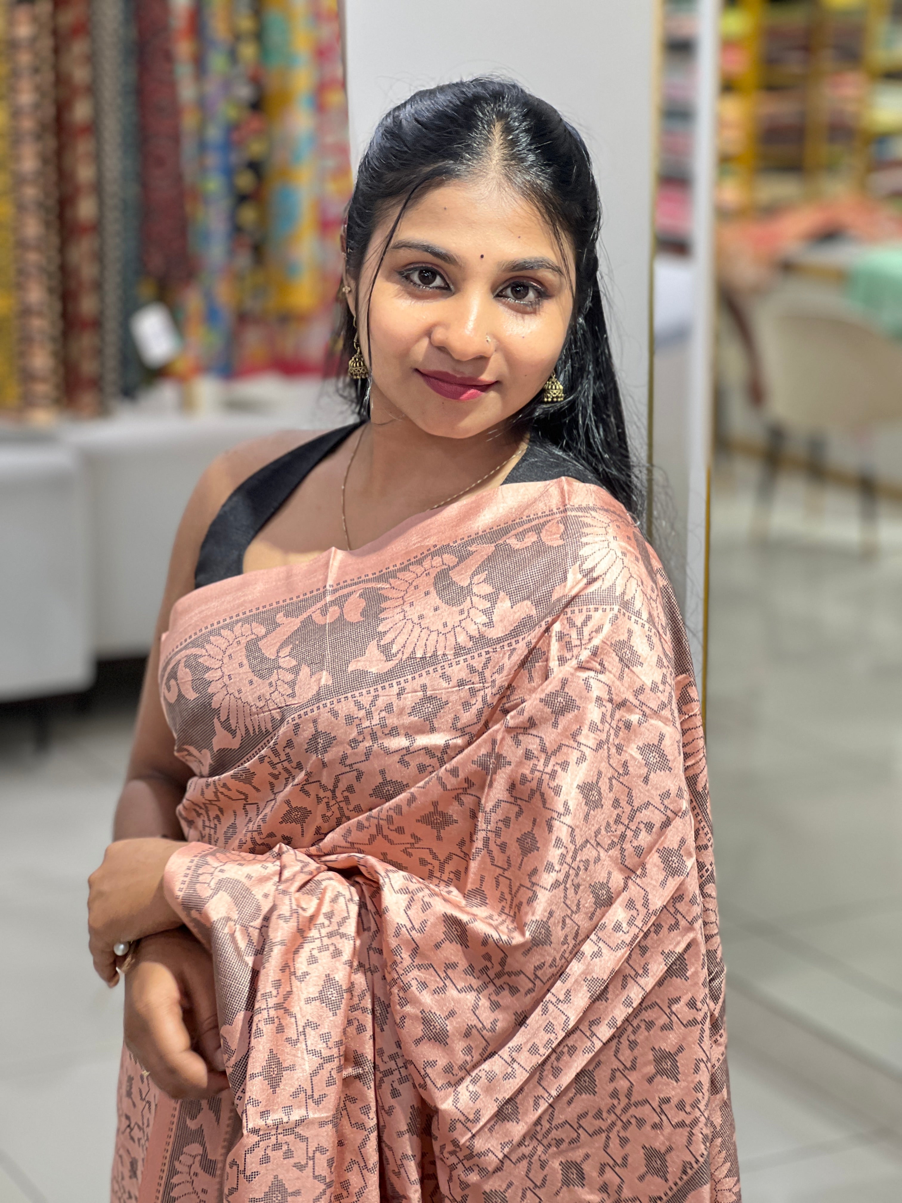 Geometrical Printed Semi Silk Saree | RMP122