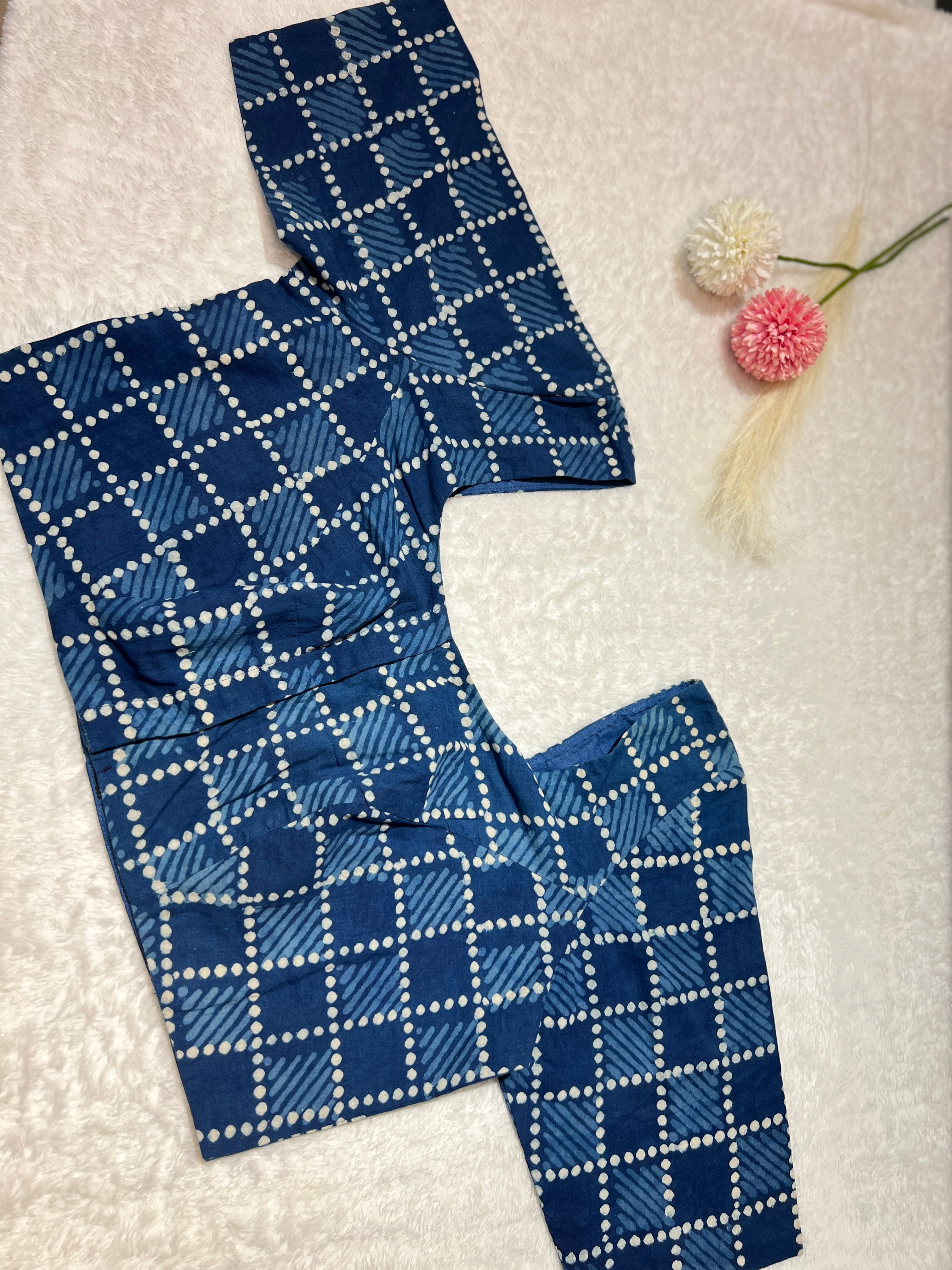 Block Printed Cotton Stitched Blouse | DNB132