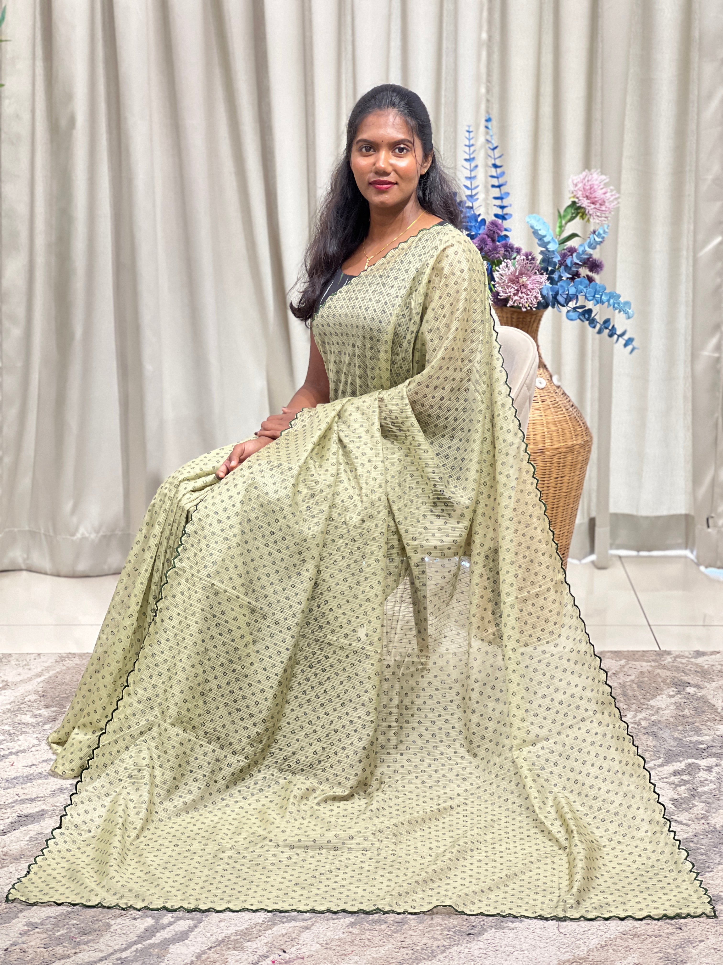 Floral Printed Pattern Silky Kota Saree | SS1493
