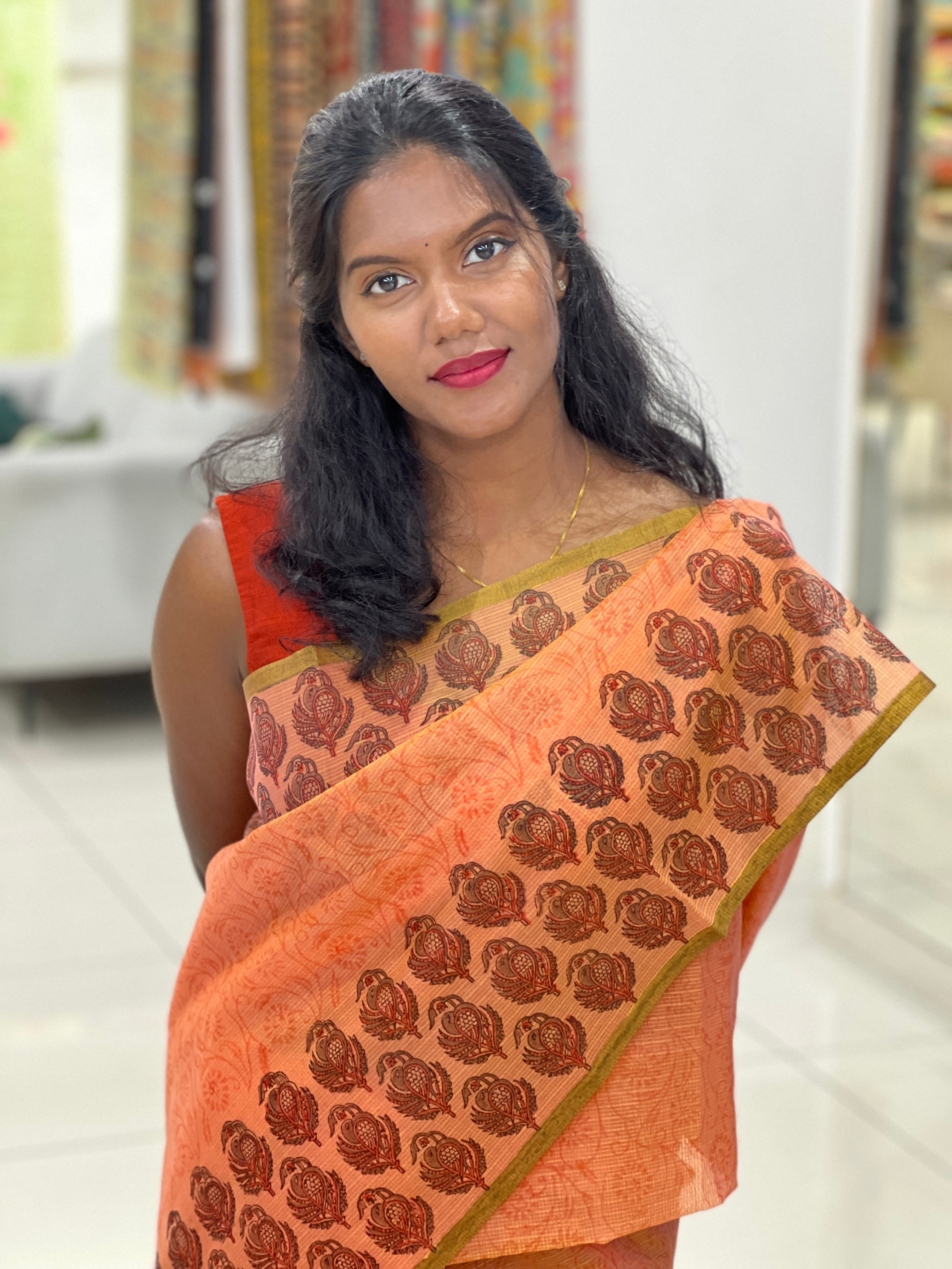 Floral Printed Silky Kota Saree | JSC362