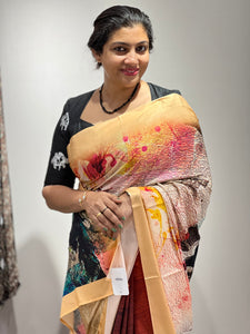 Printed Design Crepe Saree | MRD348