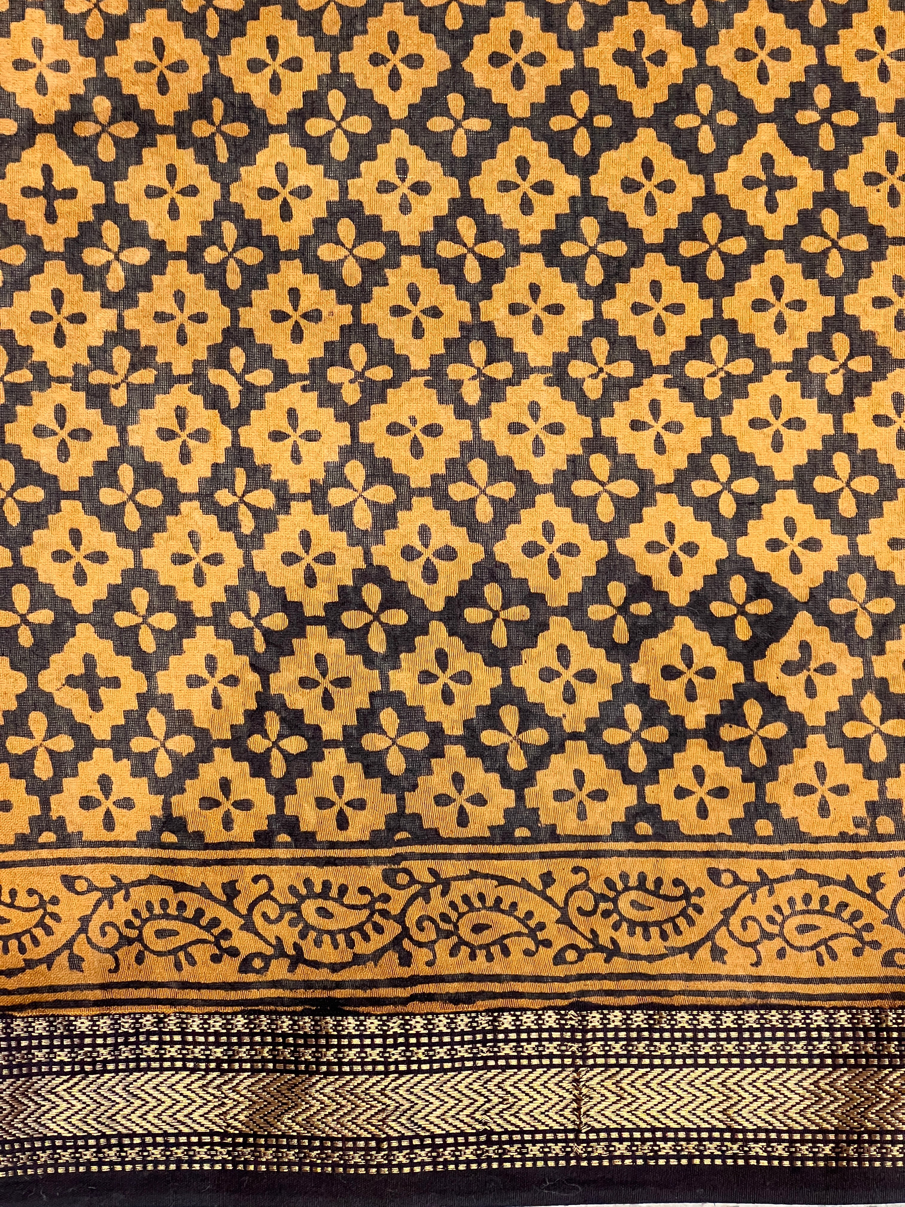 Hand Block Printed Chanderi Silk Saree | SVF192