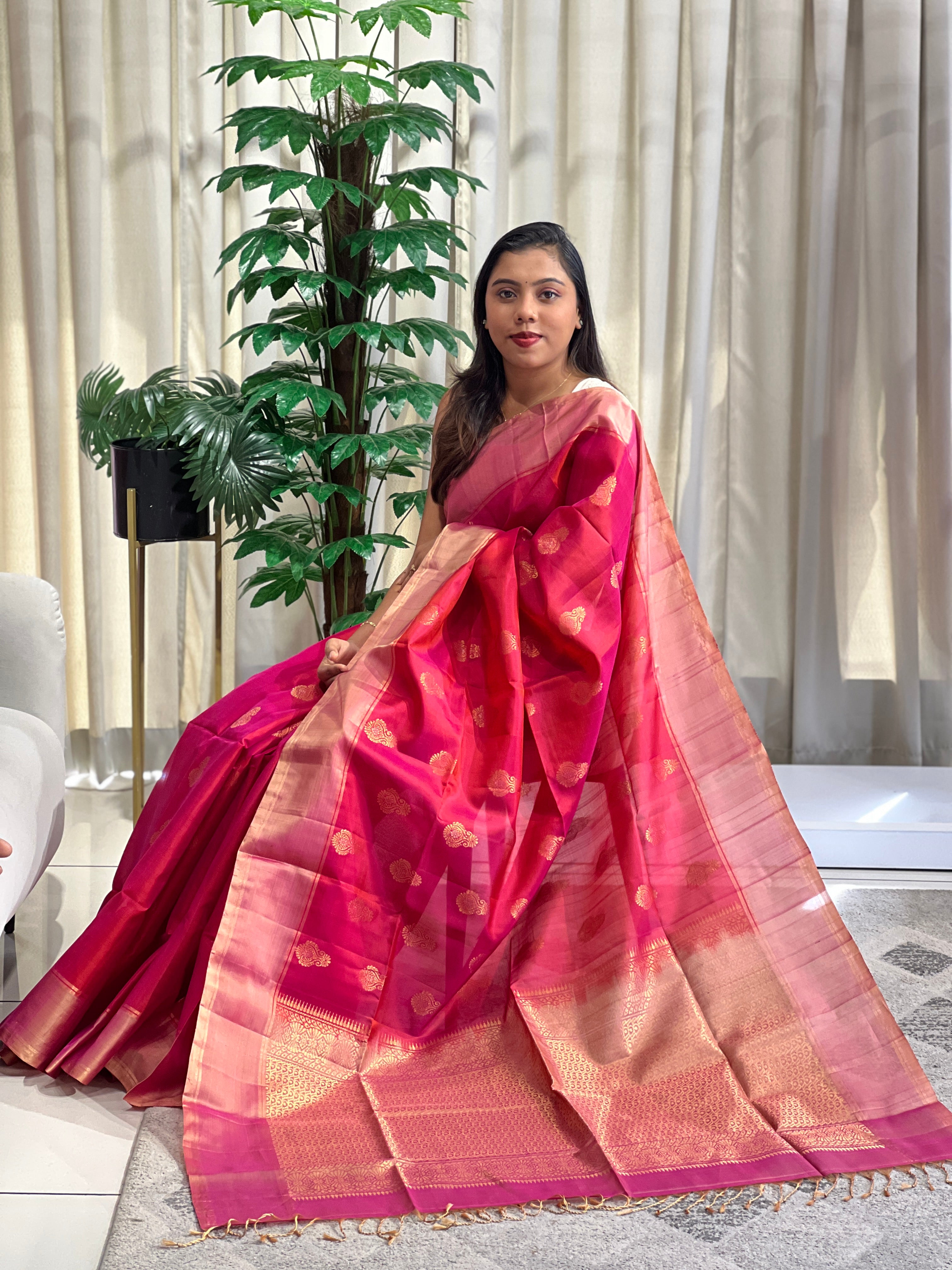 Traditional Buta Woven Soft Silk Saree | SMT205