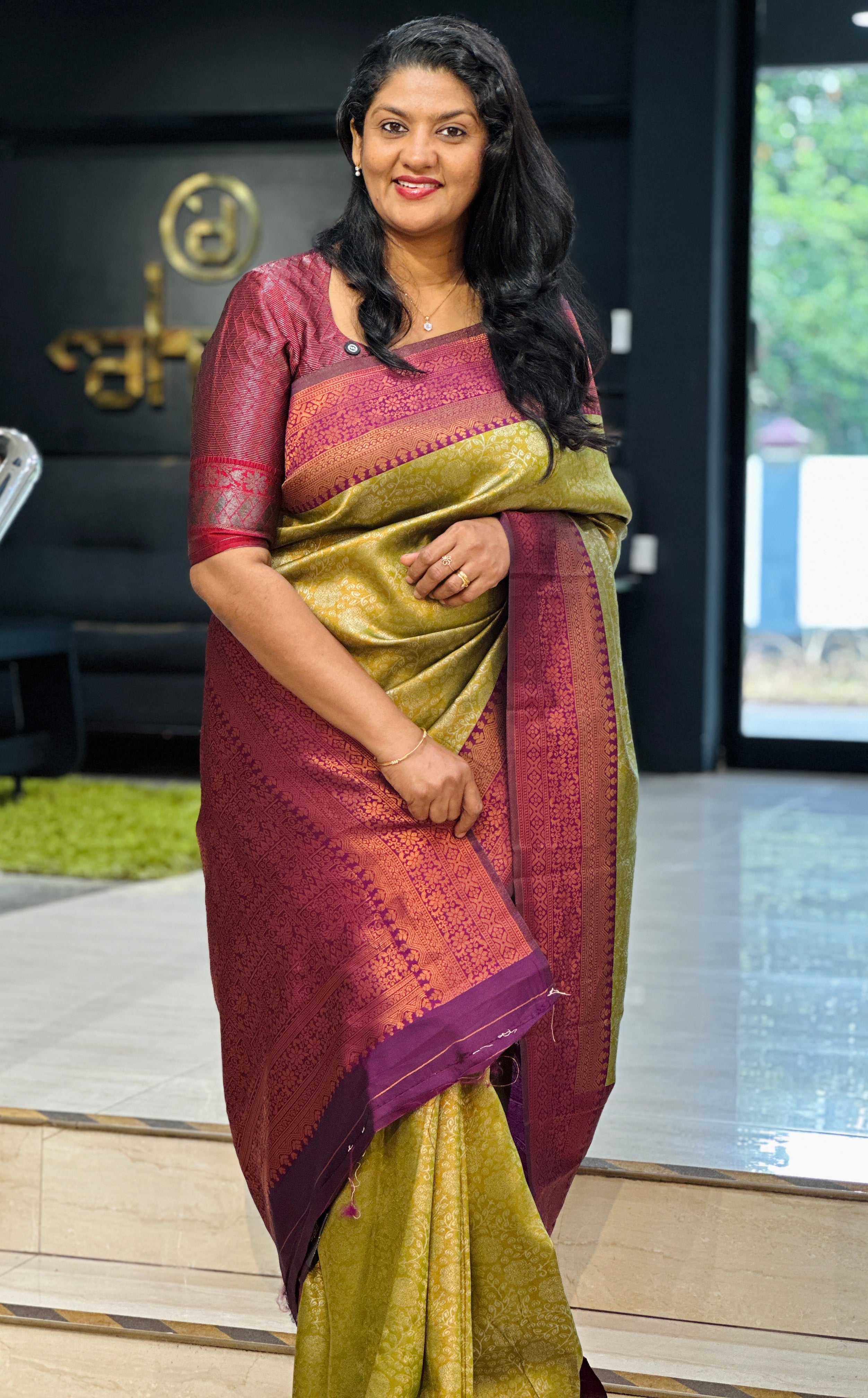 Zari Woven Brocade Patterned Semi Silk Saree | RMP138