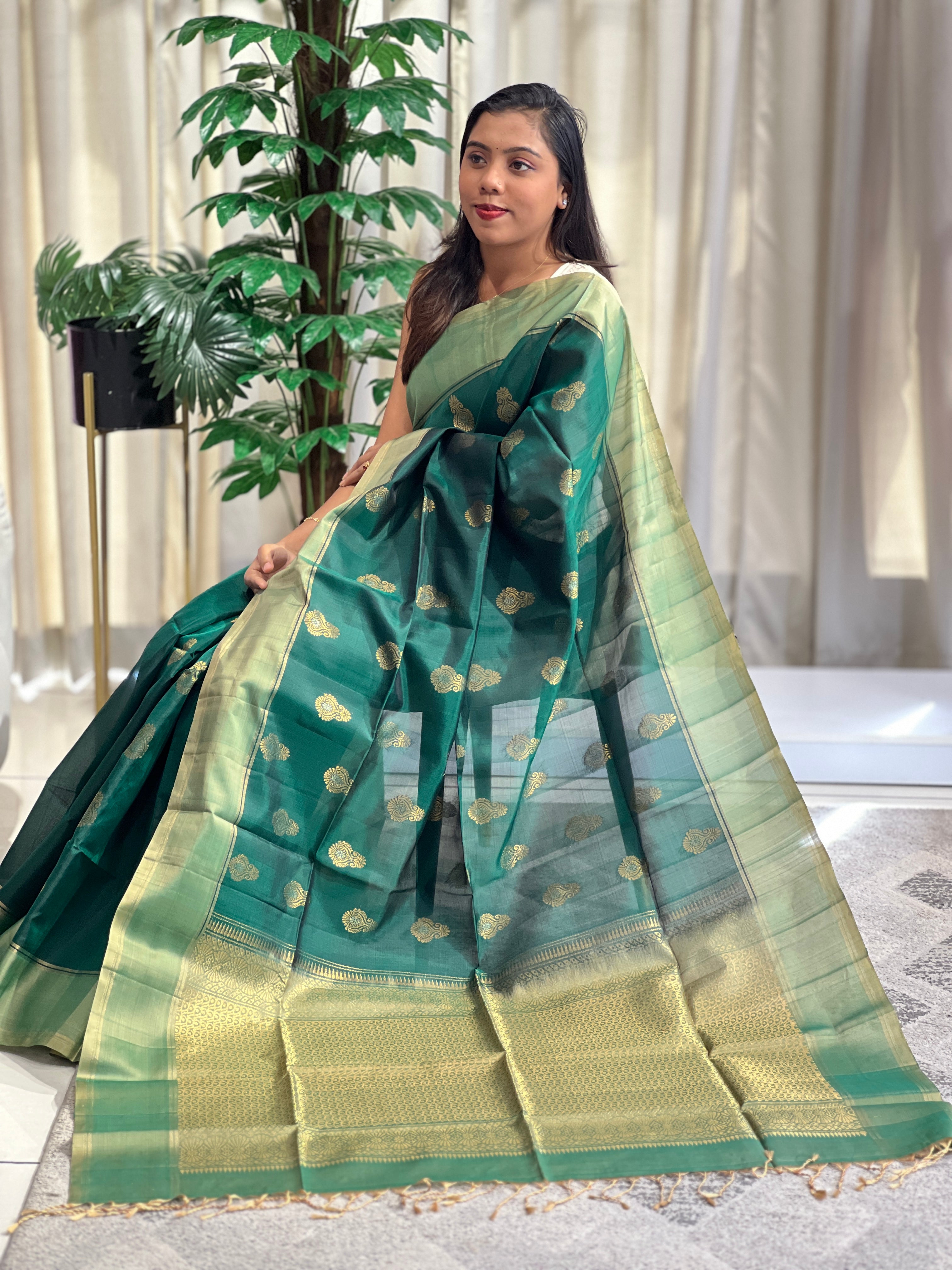 Traditional Buta Woven Soft Silk Saree | SMT204