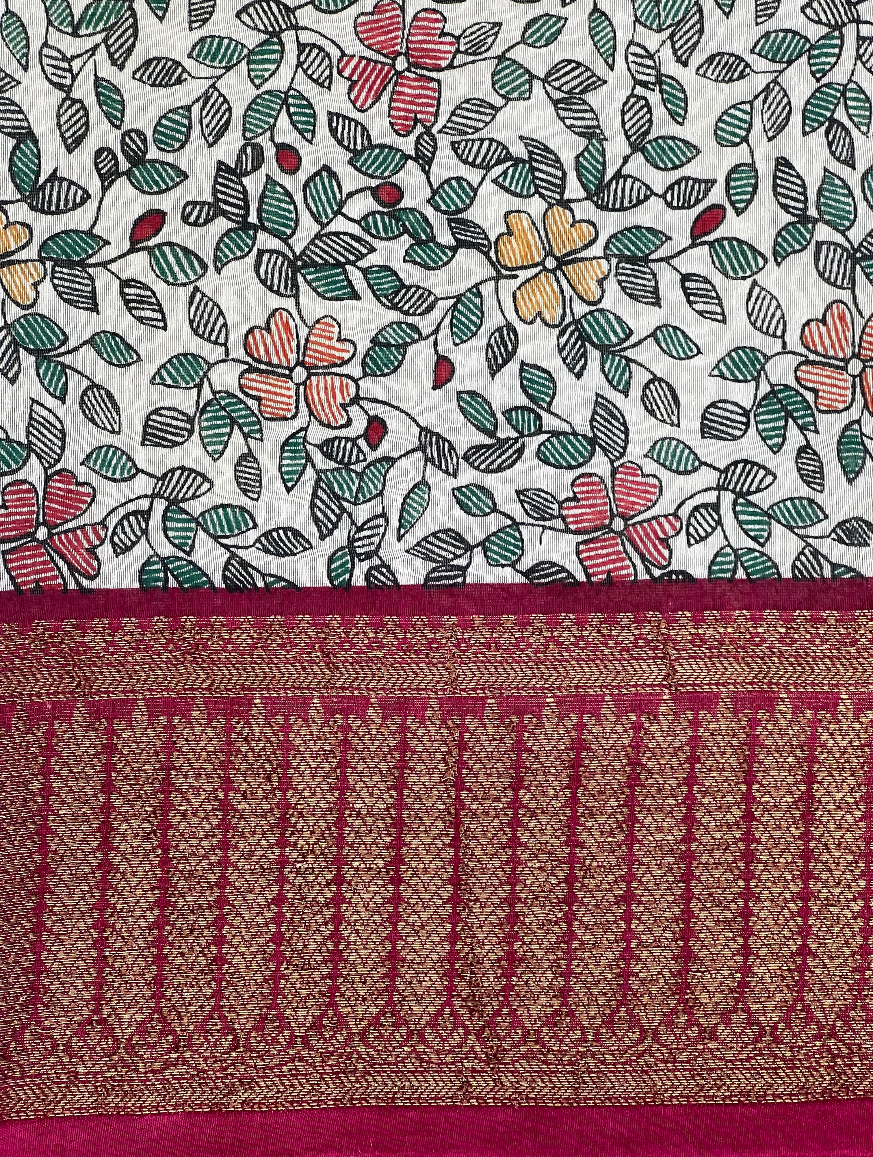 Bandhani Tie And Dye Patterned Chanderi Saree | RGD921R