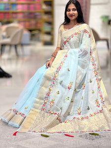 Hand Embroidery Organza Saree | RP641