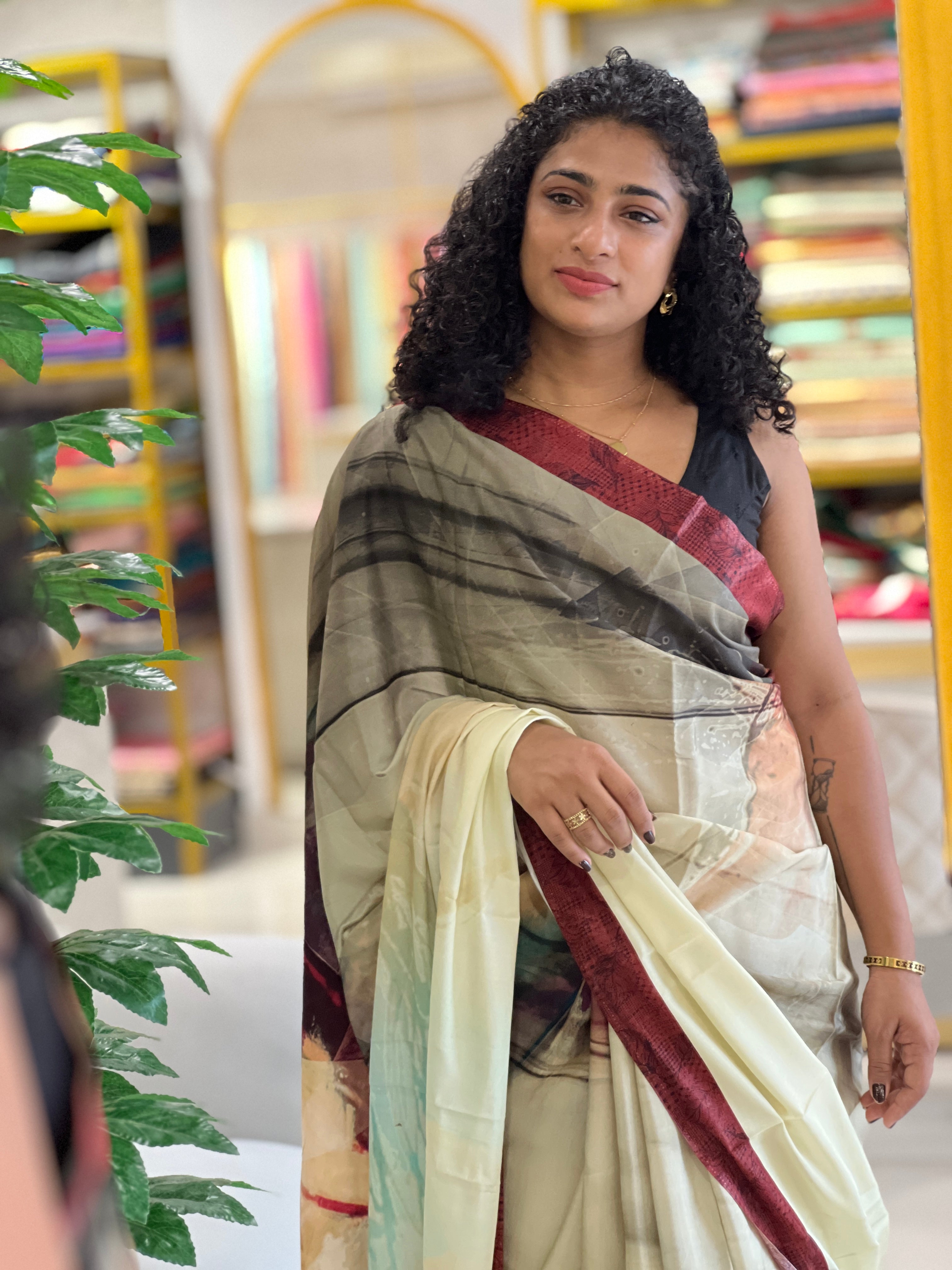 Printed Design Crepe Saree | MRD353