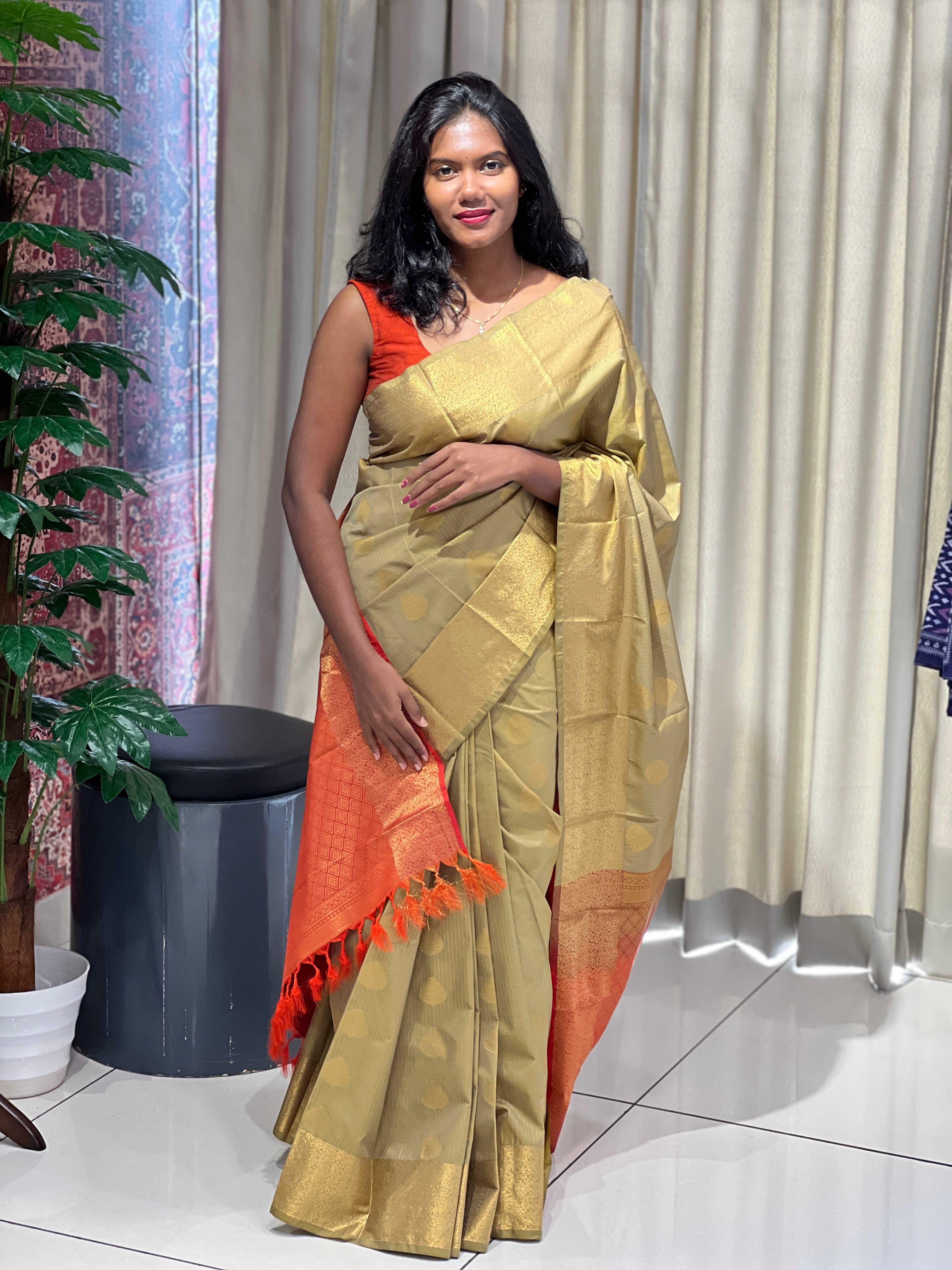 Zari Woven Semi Silk Saree | RNS109