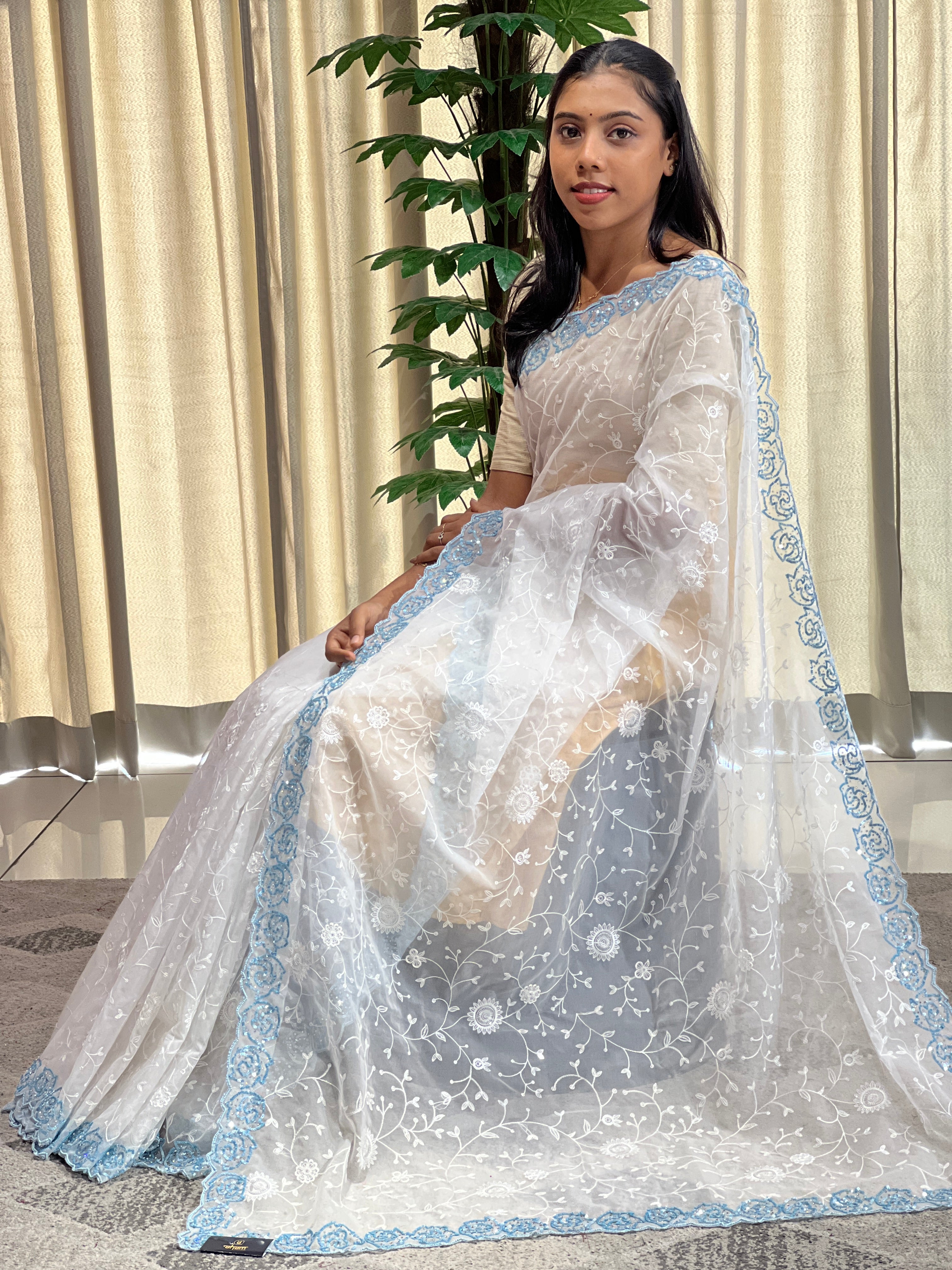 Party Wear Organza Saree | SBP1027