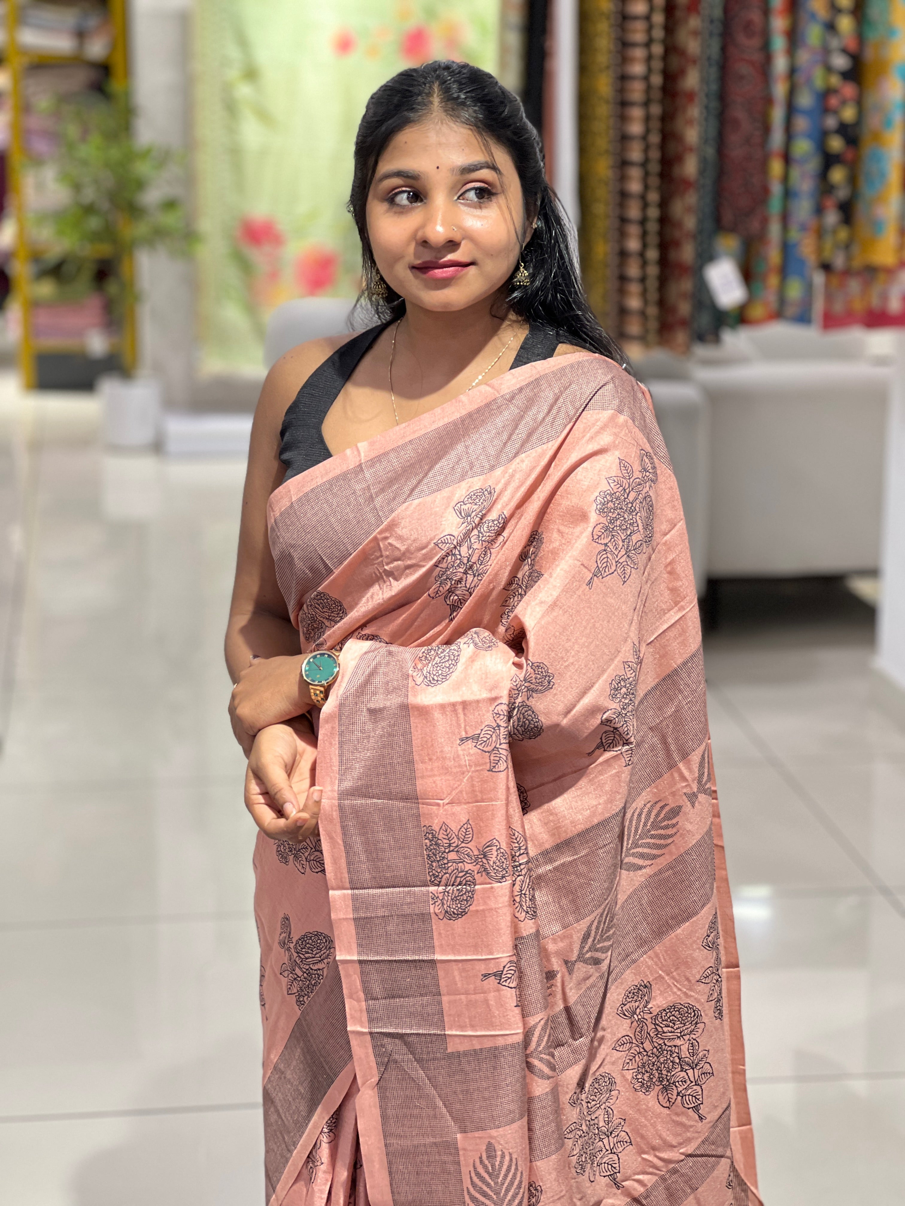Floral Printed Semi Silk Saree | RMP120