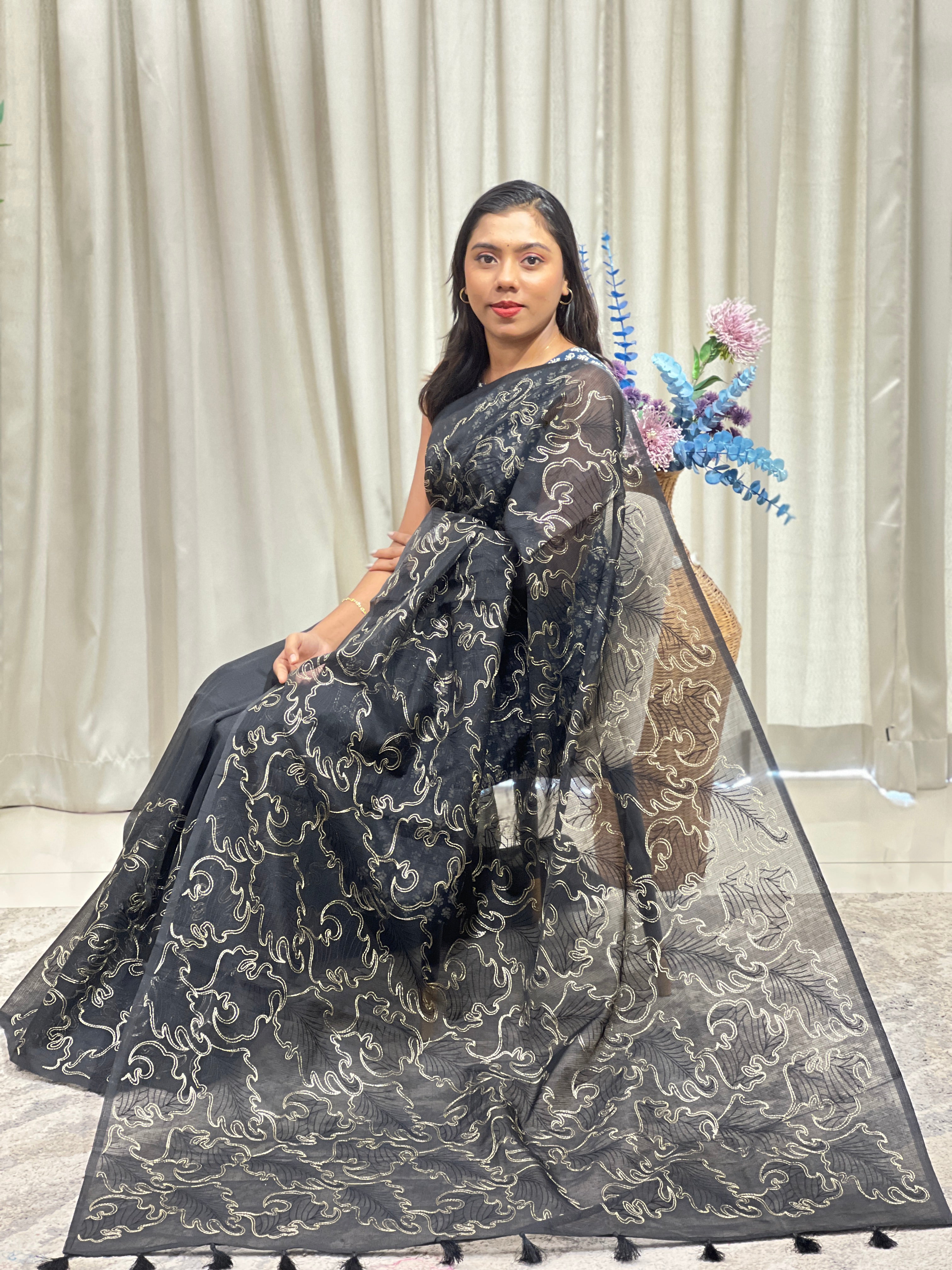 Abstract Pattern Muga Check Kota Saree | ZSS391
