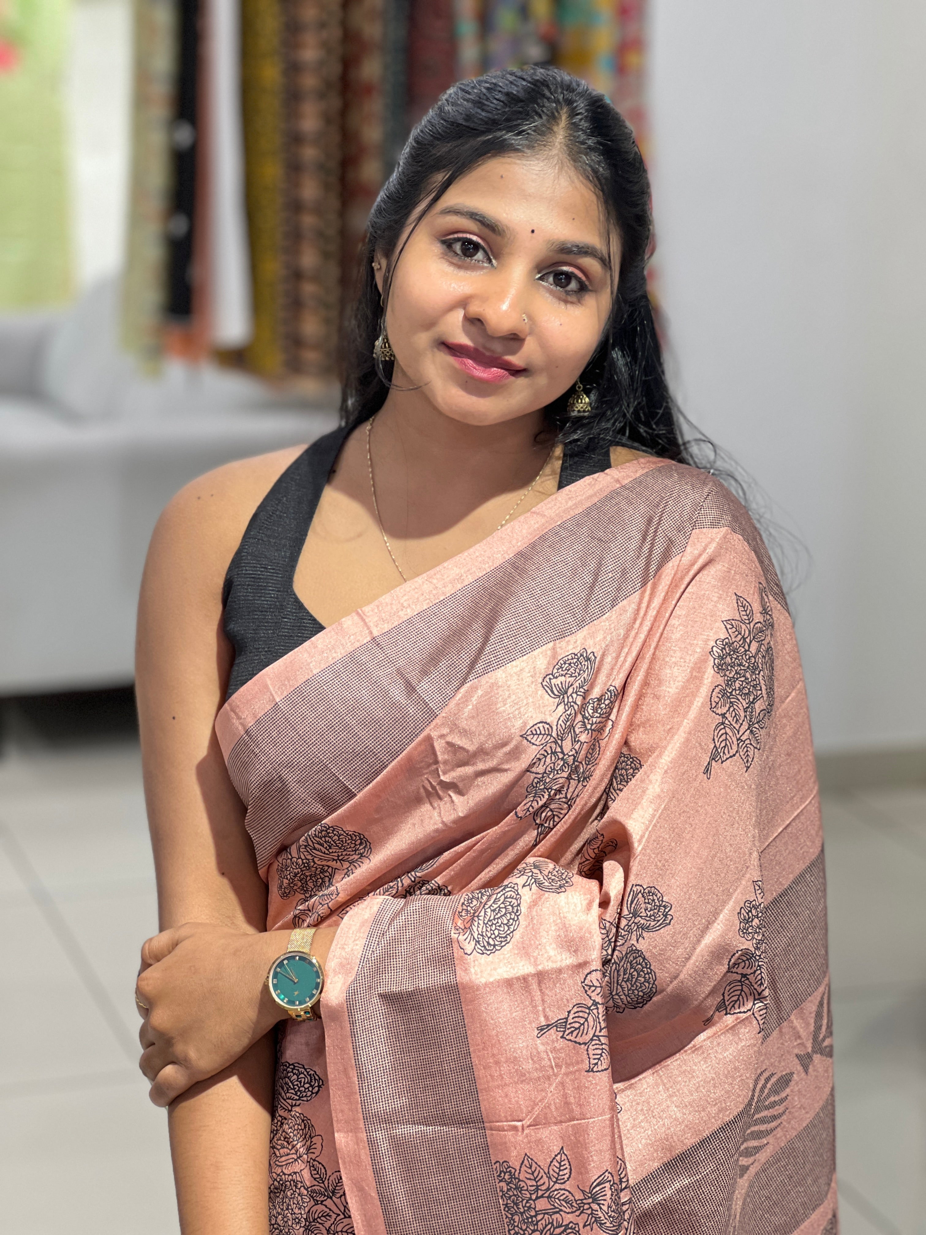 Floral Printed Semi Silk Saree | RMP120
